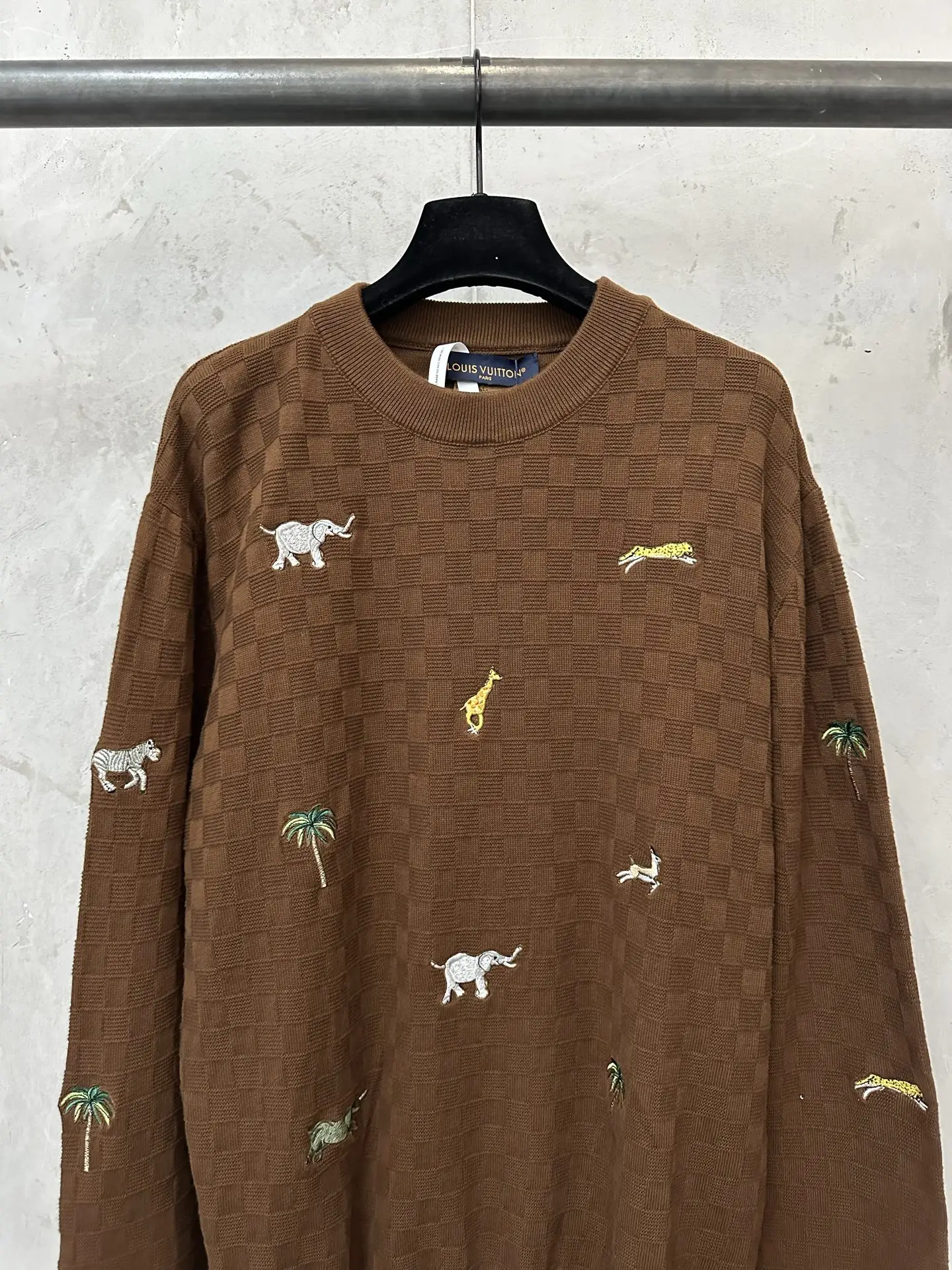 Animal Embroidery Damier Knit Sweater D36022287 — view 3