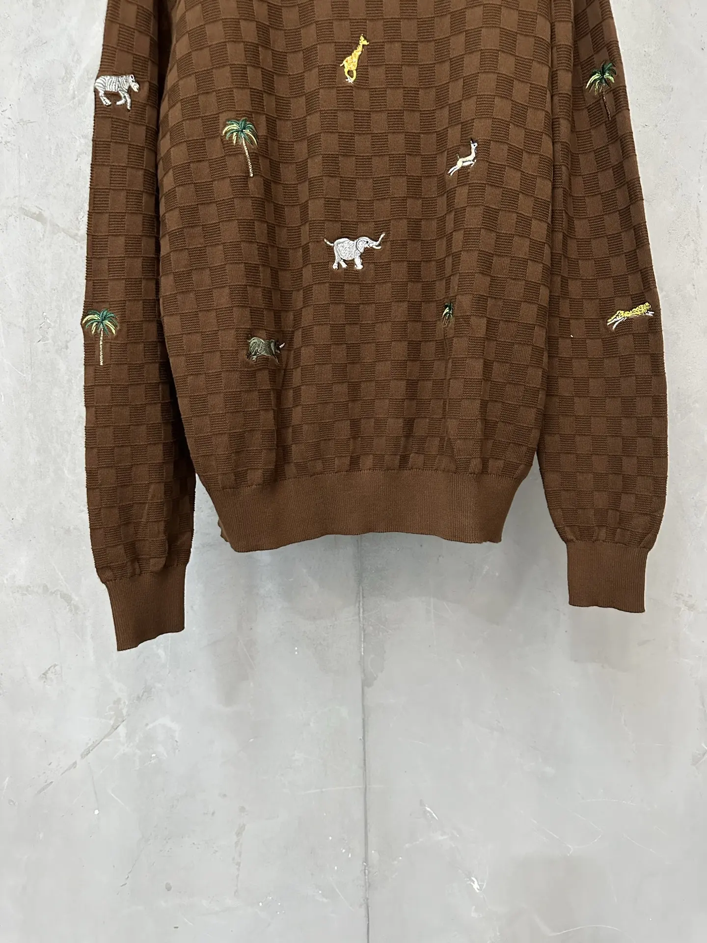 Animal Embroidery Damier Knit Sweater D36022287 — view 4