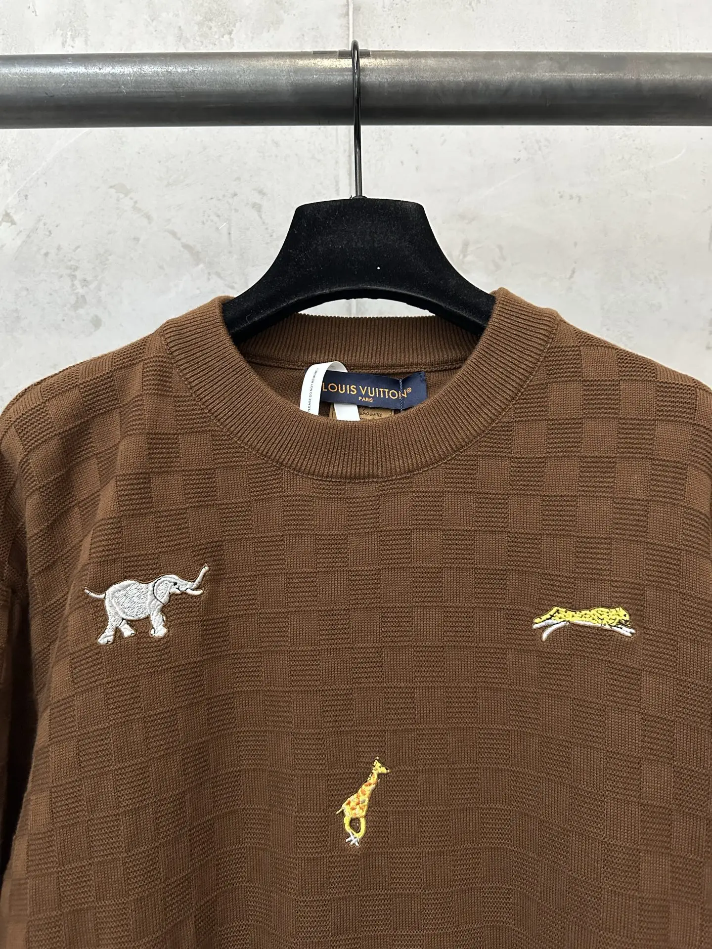 Animal Embroidery Damier Knit Sweater D36022287 — view 5