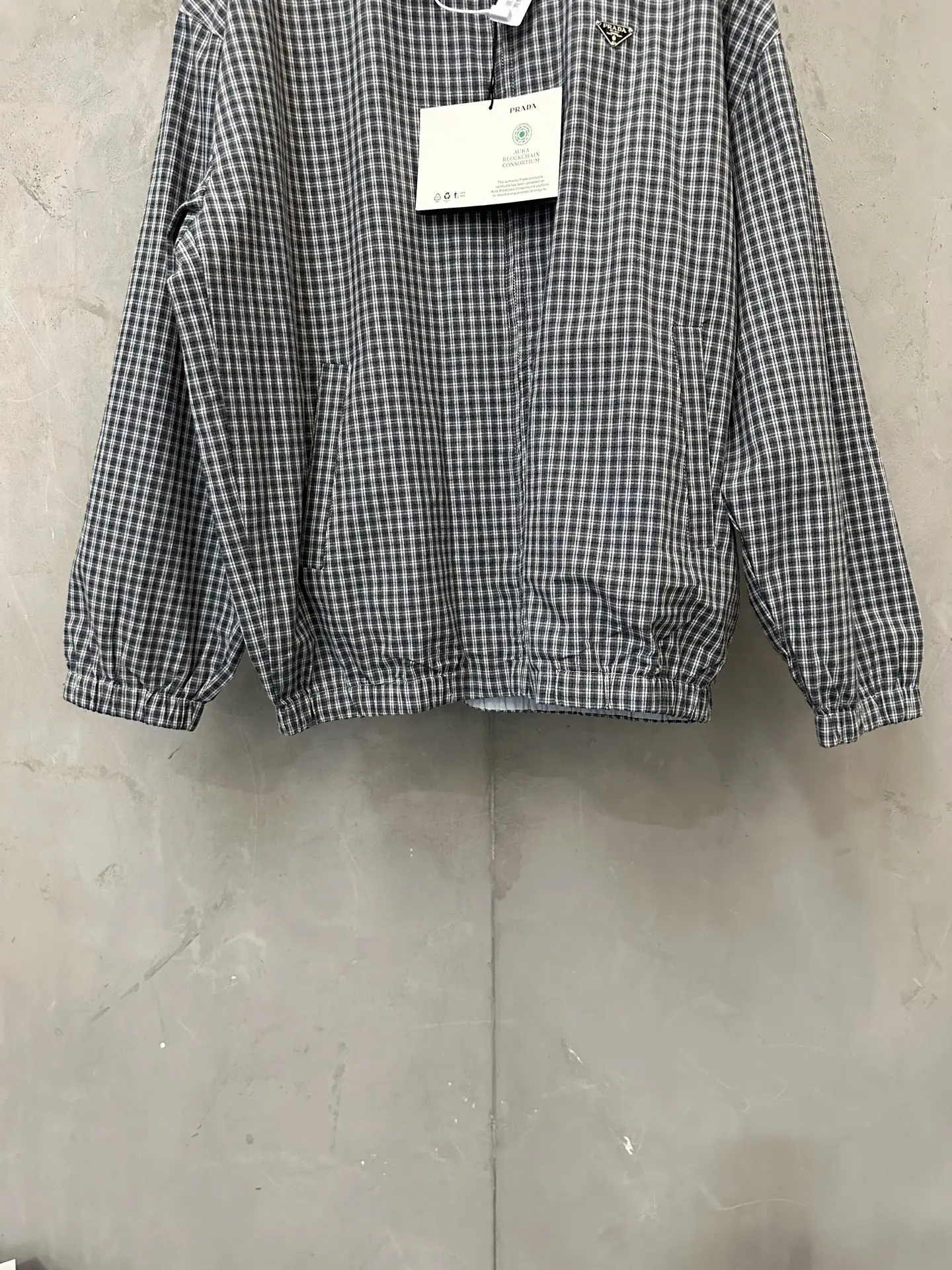 Reversible Plaid Zip-Up Blouson Jacket D36020478 — view 6