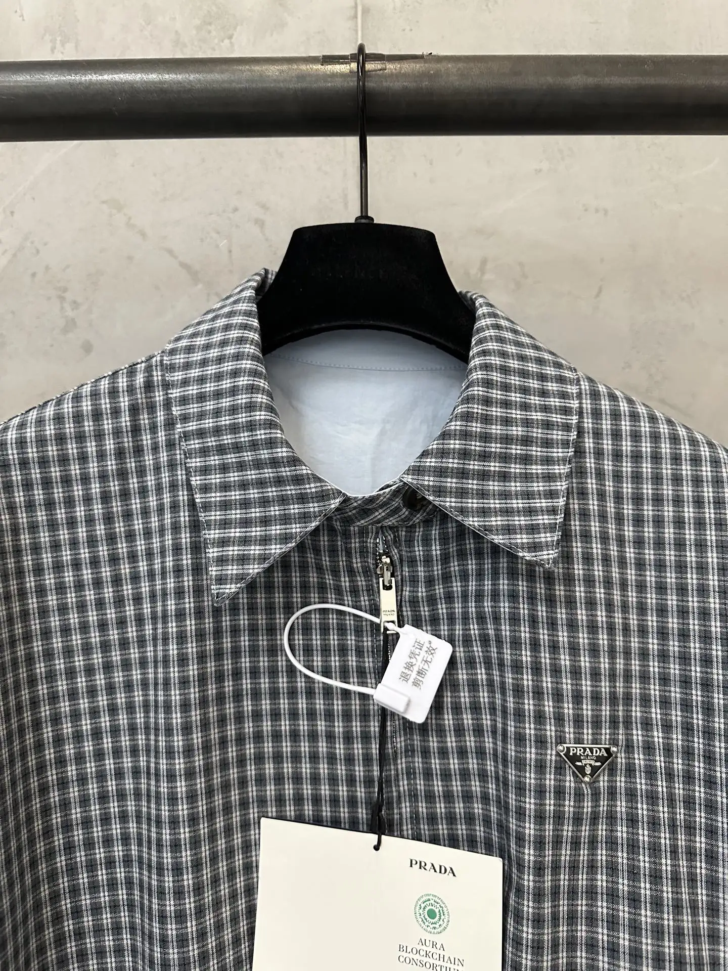 Reversible Plaid Zip-Up Blouson Jacket D36020478 — view 7