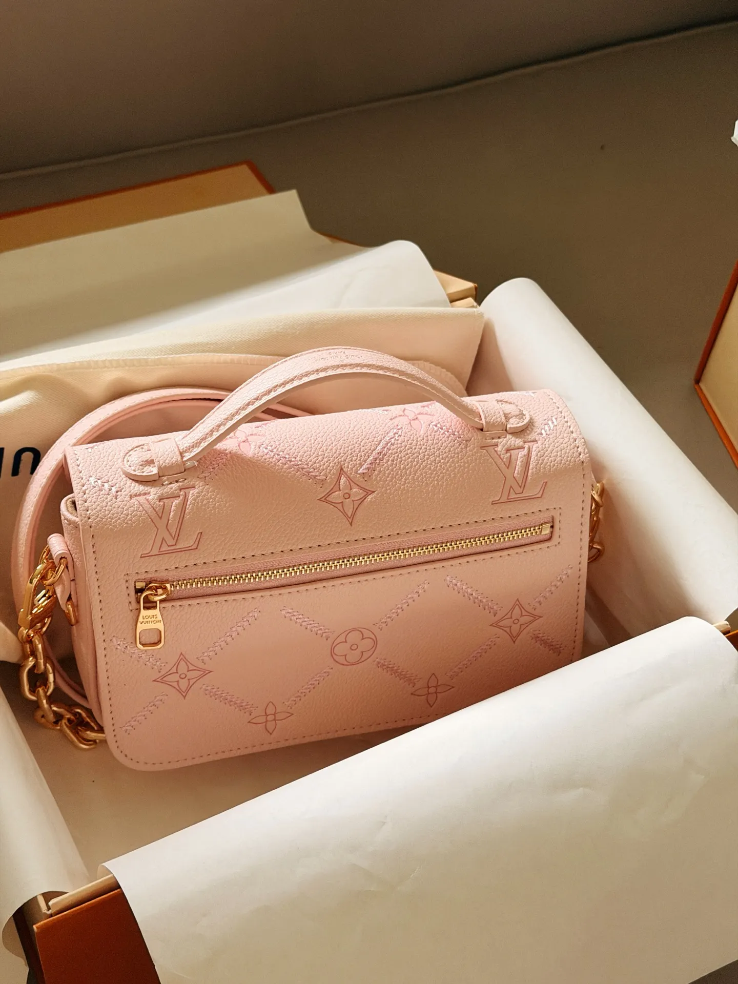 Metis Embossed Leather Shoulder Bag D36018068 — view 5