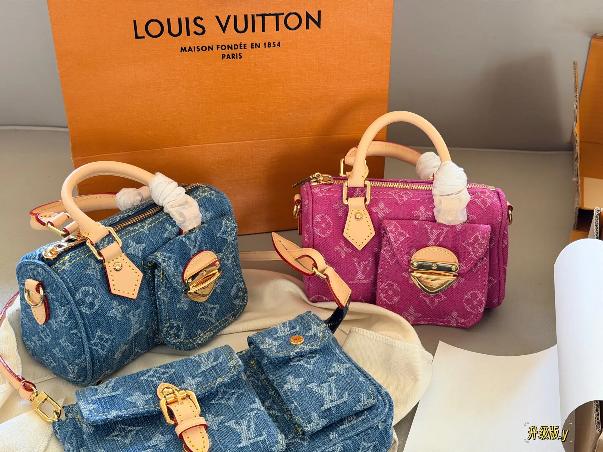 Nano Speedy Monogram Denim Bag D36018006 — view 2