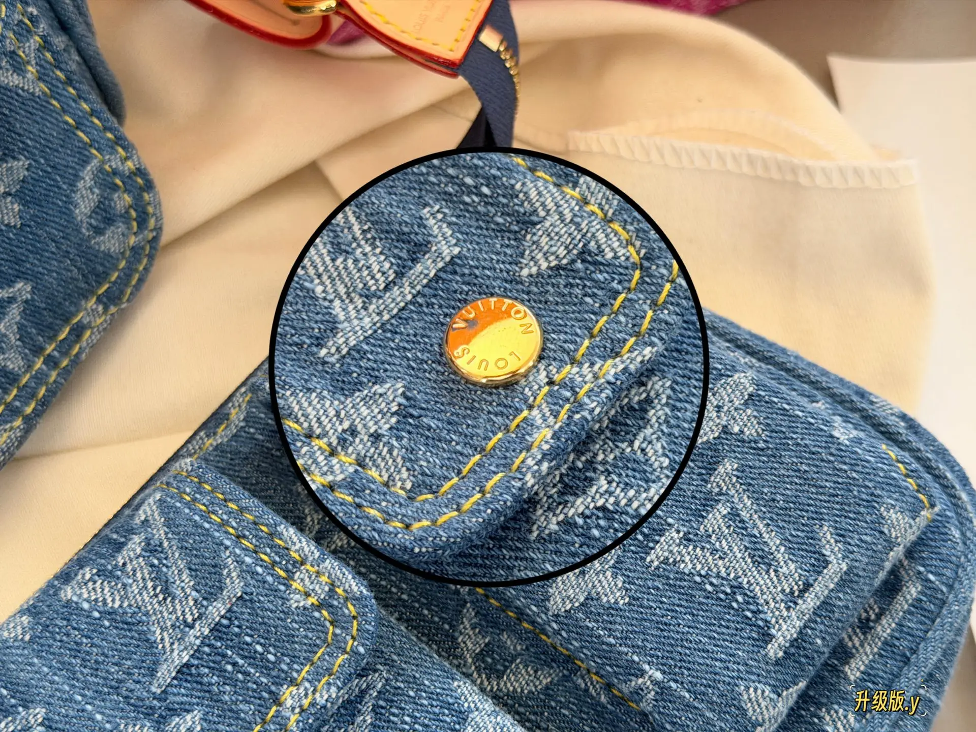 Monogram Denim Shoulder Bag D36518009 — view 3