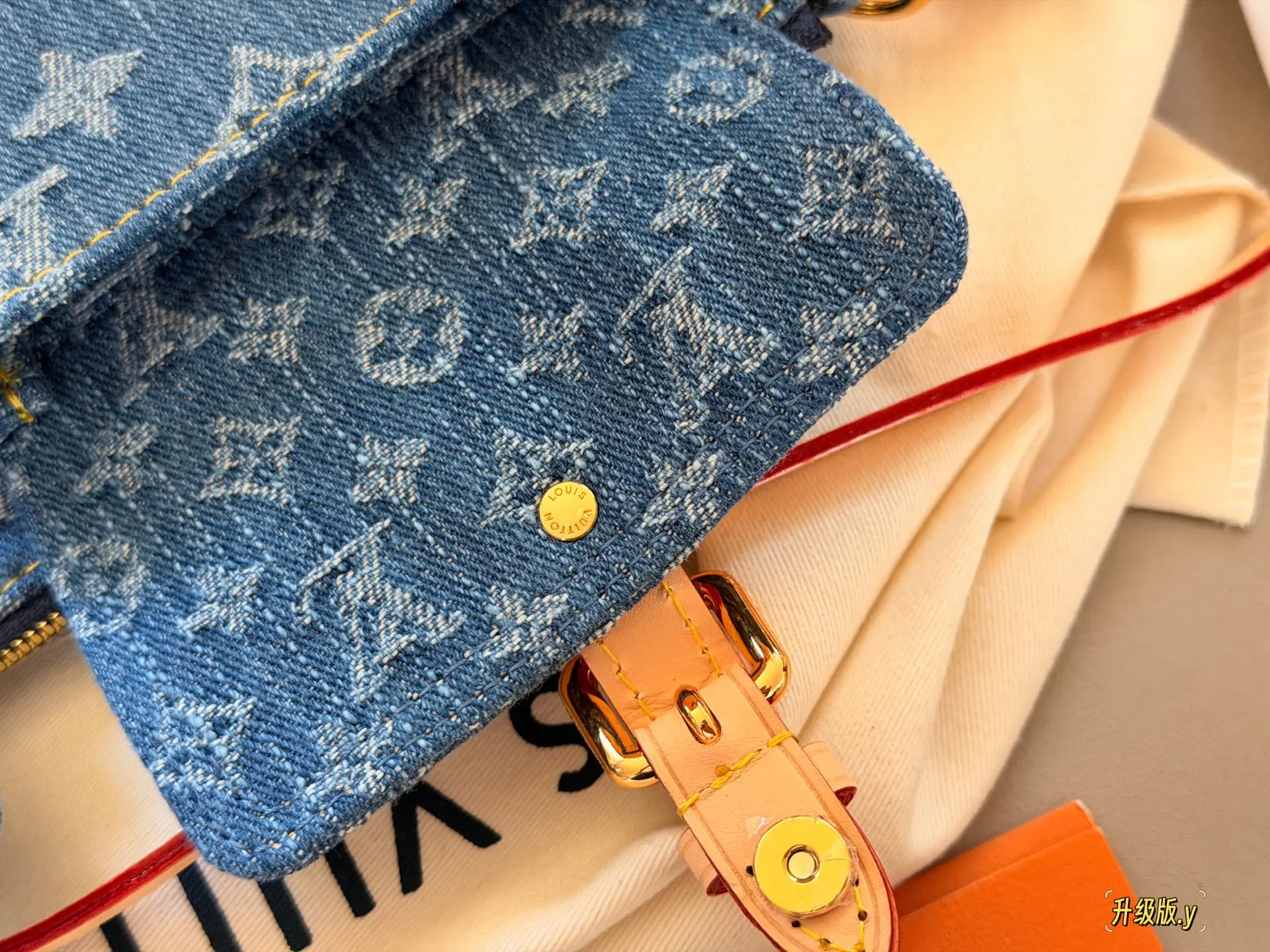 Monogram Denim Shoulder Bag D36518009 — view 7