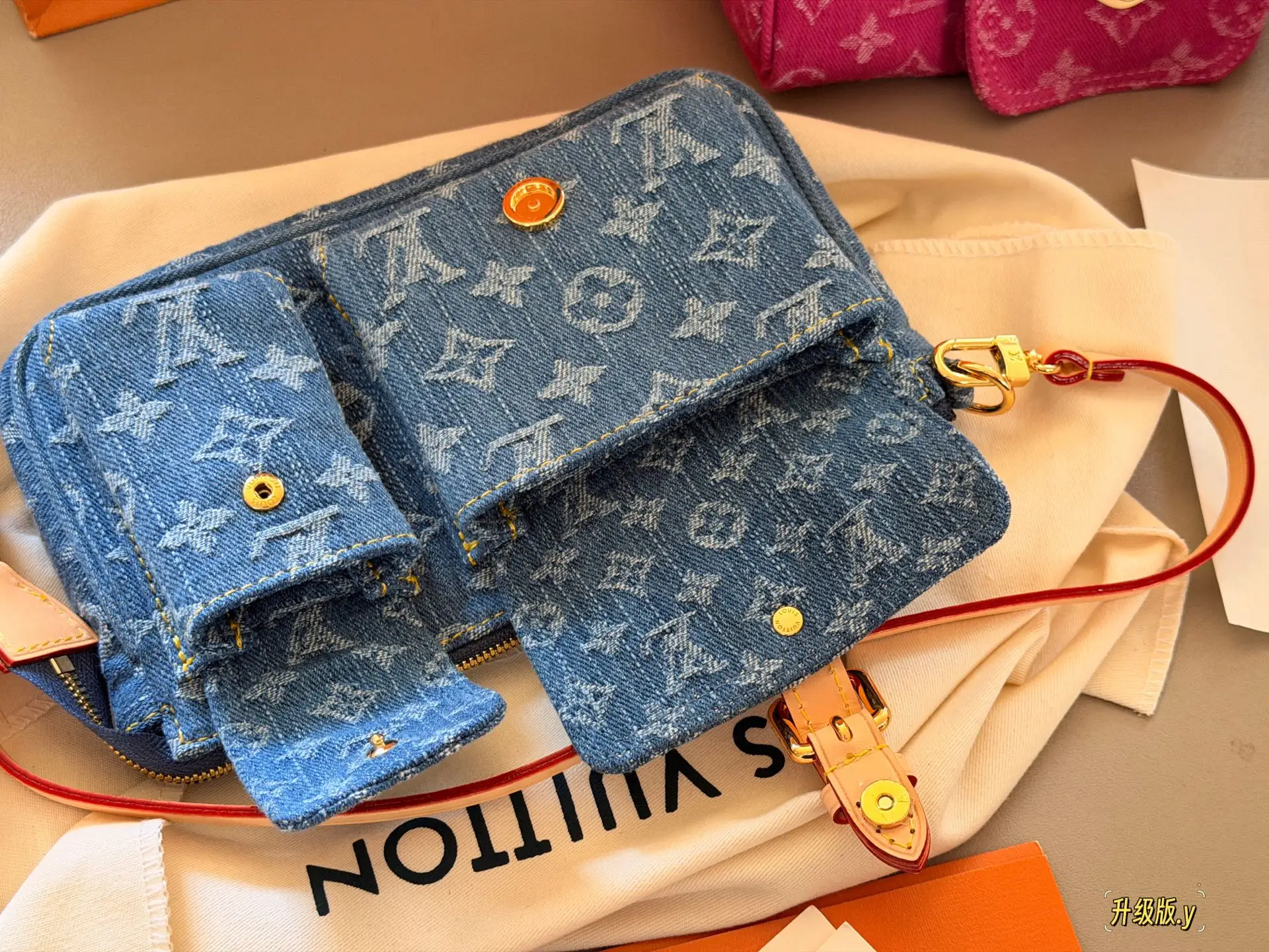Monogram Denim Shoulder Bag D36518009 — view 8