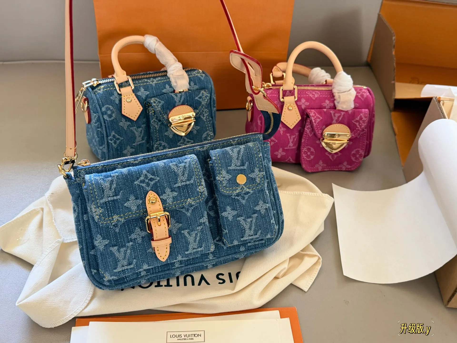 Monogram Denim Shoulder Bag D36518009 — view 9