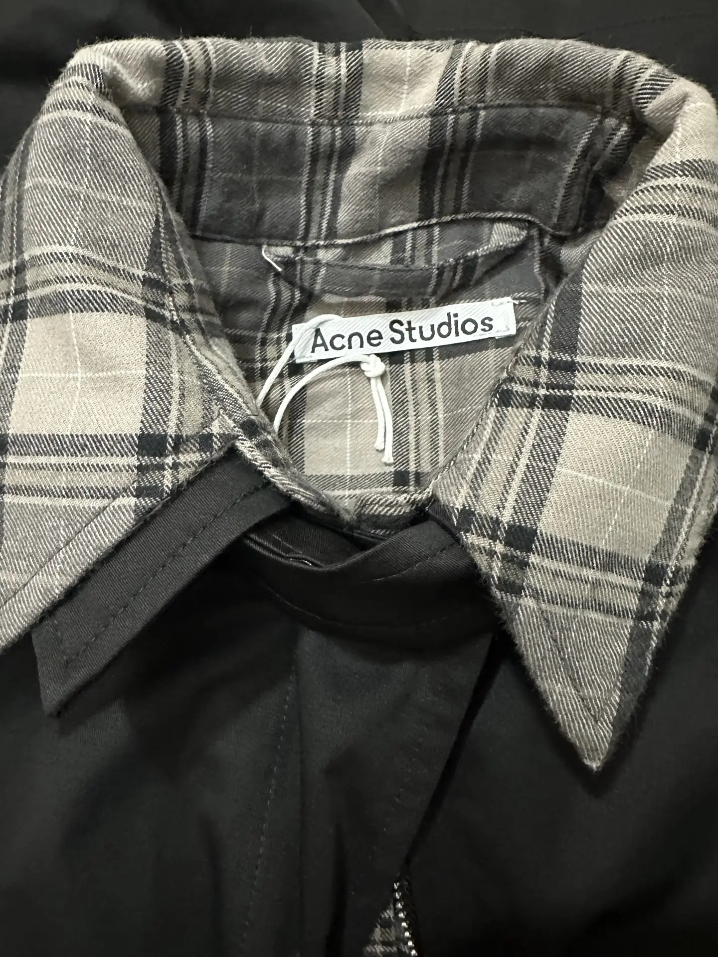 Layered-Effect Cropped Jacket with Plaid Trim D37022242 — view 6