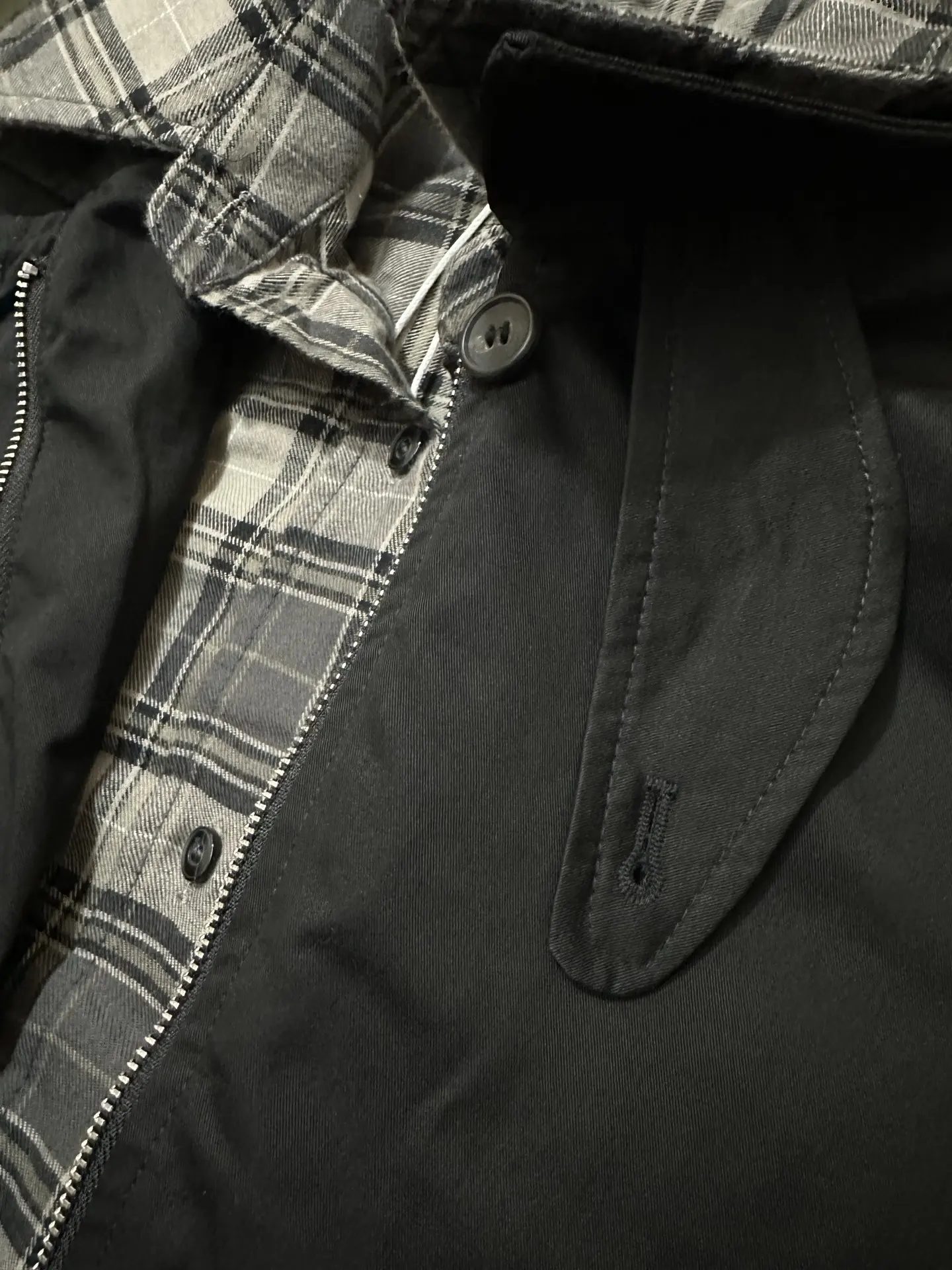 Layered-Effect Cropped Jacket with Plaid Trim D37022242 — view 8