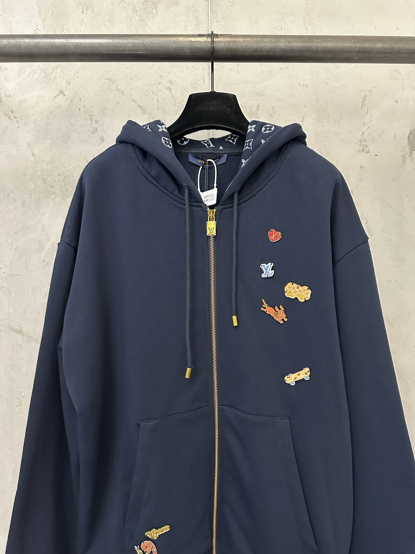 Logo Jacquard Zip-Up Hoodie D37023150 — view 3