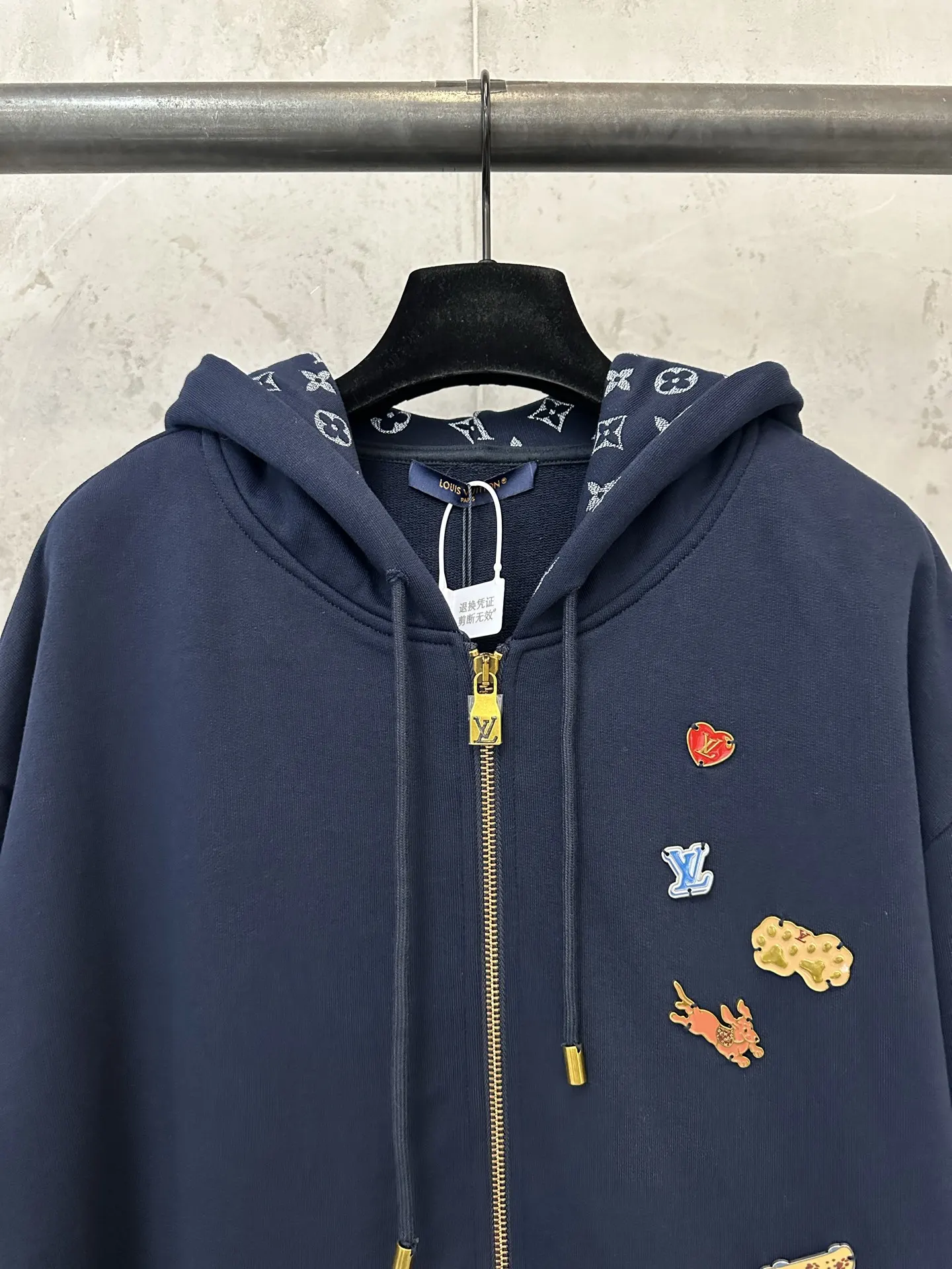 Logo Jacquard Zip-Up Hoodie D37023150 — view 5