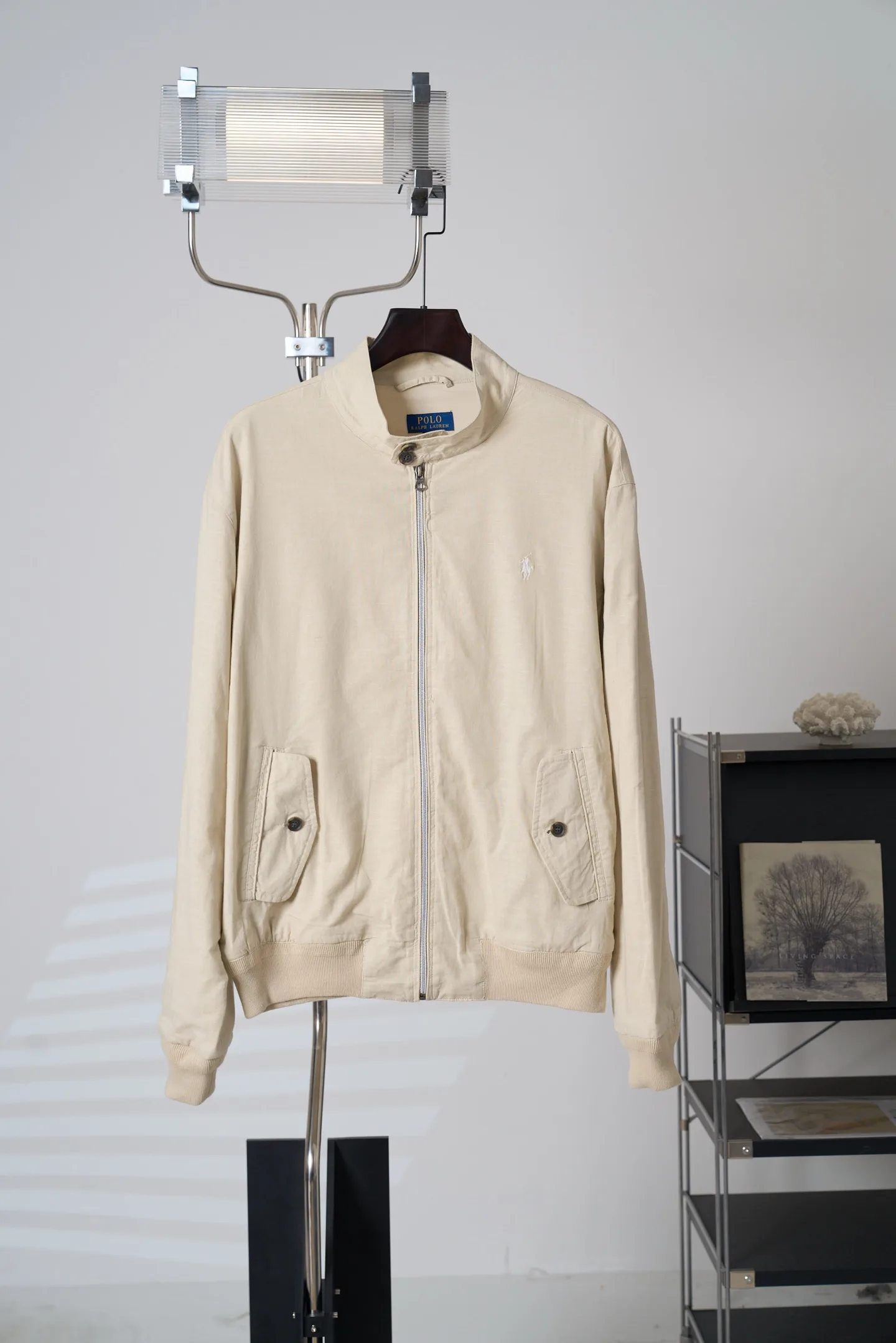Polo Pony Embroidered Linen Harrington Jacket D37019119