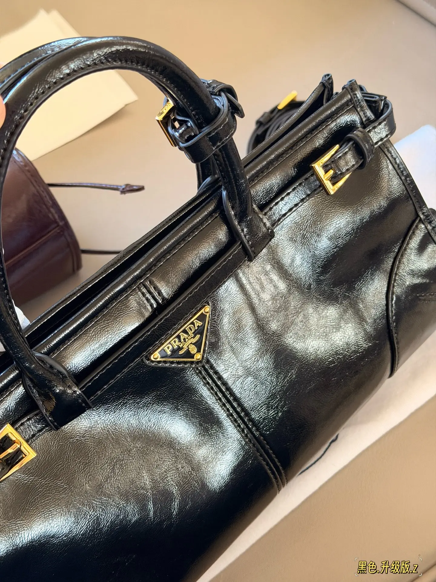 Prada Soft Lux Leather Top-Handle Bag D37018447 — view 12