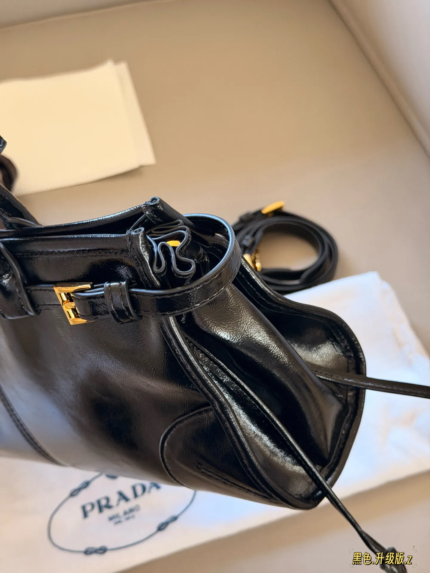 Prada Soft Lux Leather Top-Handle Bag D37018447 — view 13