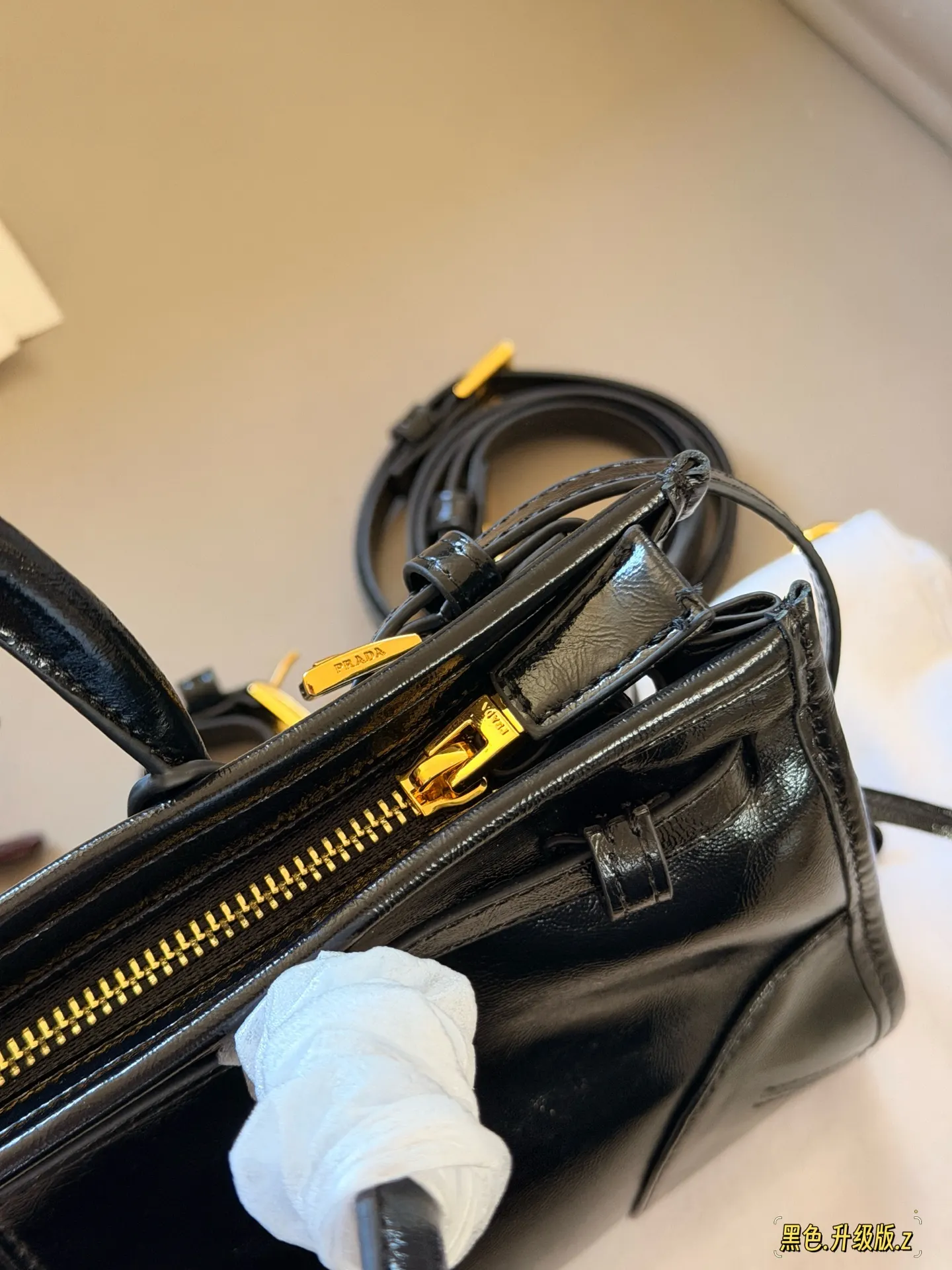 Prada Soft Lux Leather Top-Handle Bag D37018447 — view 15