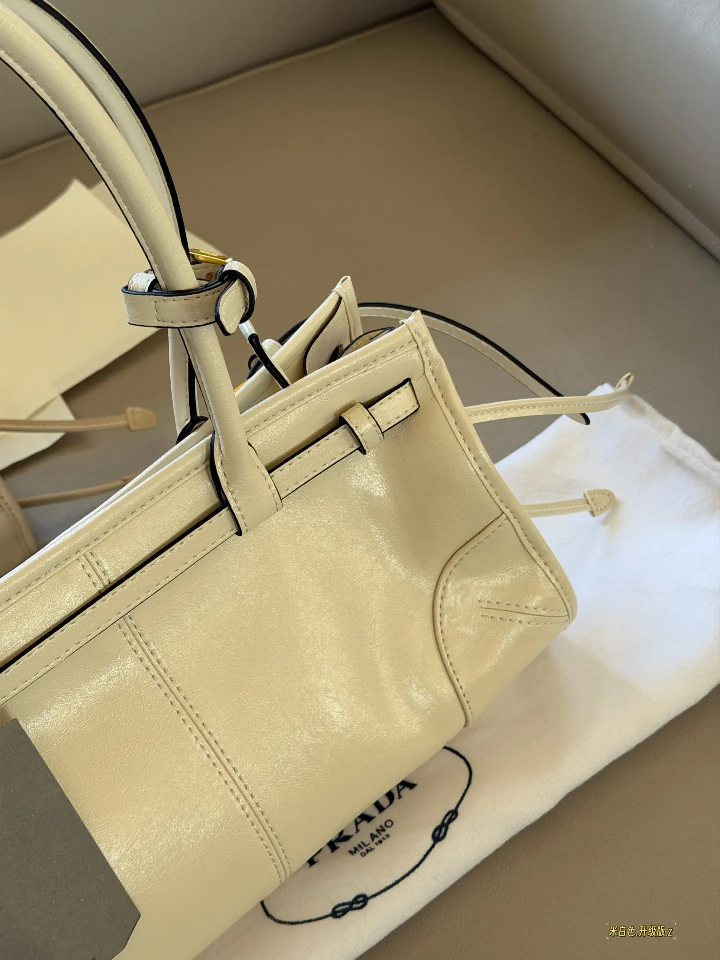 Prada Soft Lux Leather Top-Handle Bag D37018447 — view 4