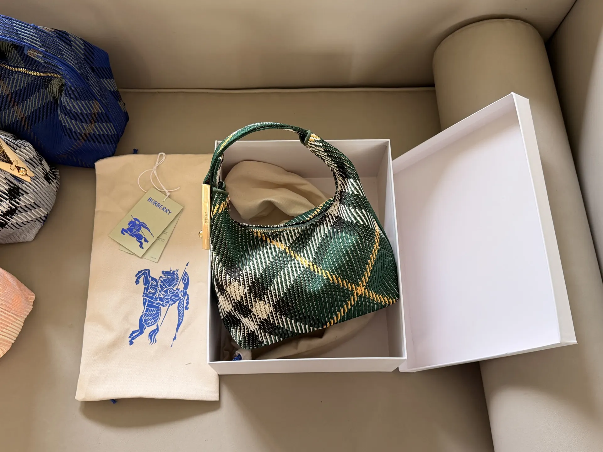 Micro Peg Bag in Plaid Weave D37018515