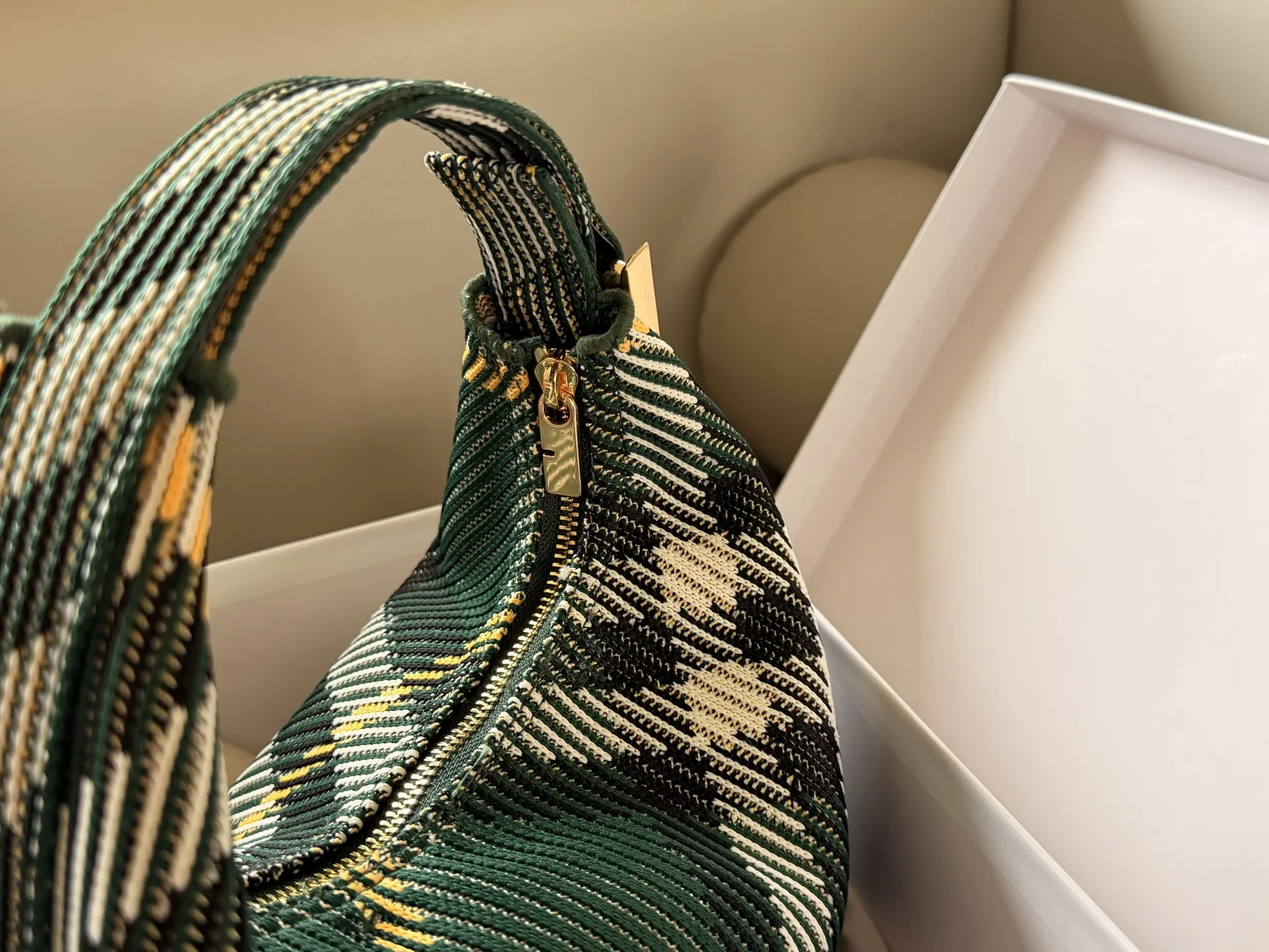 Micro Peg Bag in Plaid Weave D37018515 — view 6