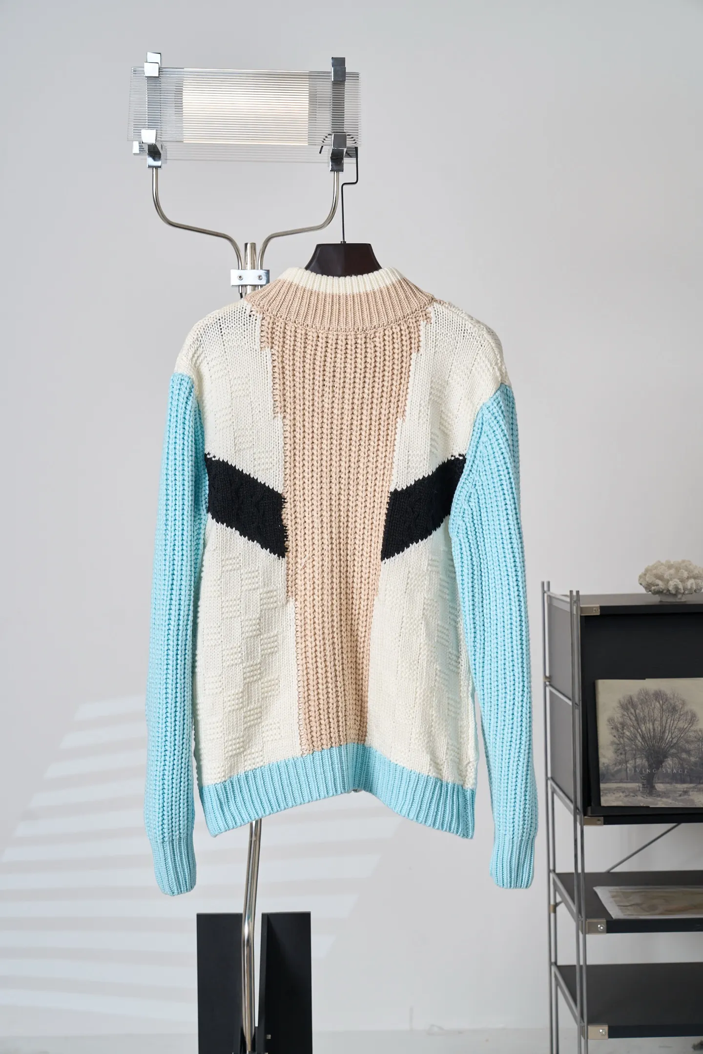 Color-Block Logo Embroidery Zip-Up Knit Jacket D37519116 — view 2