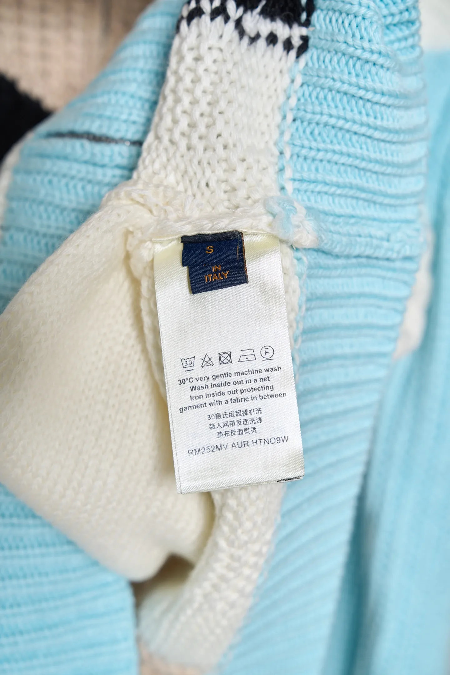Color-Block Logo Embroidery Zip-Up Knit Jacket D37519116 — view 14