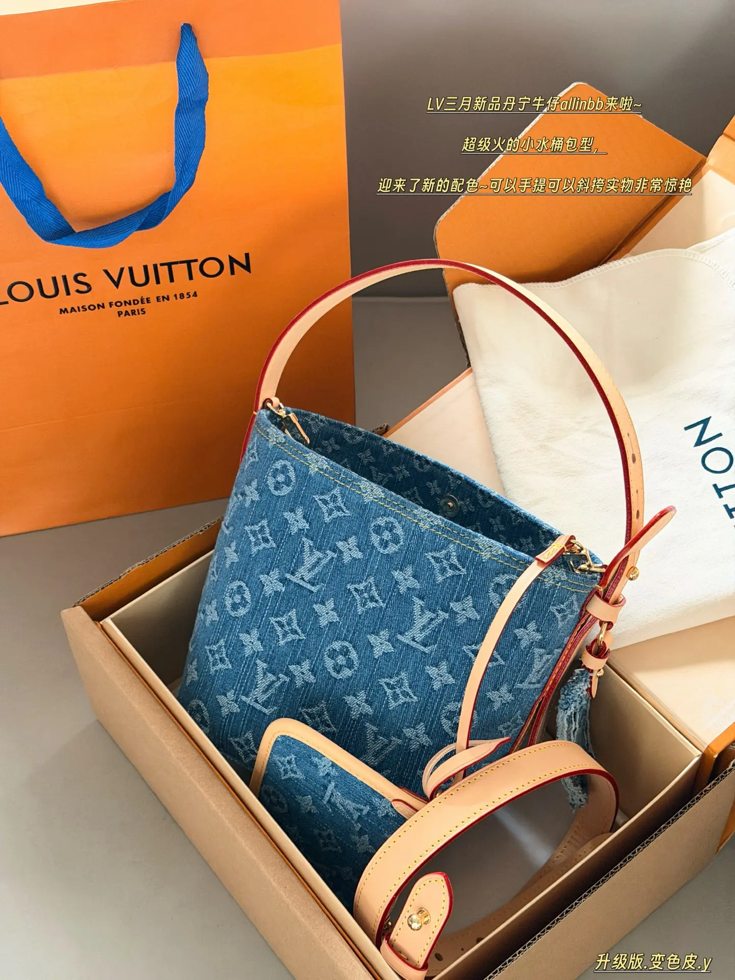 All In BB Monogram Denim Bucket Bag D38018265
