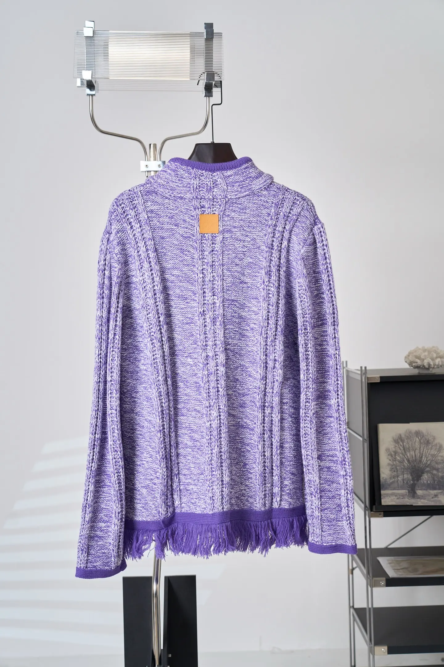 Fringed Half-Zip Cable-Knit Sweater D38519117 — view 2