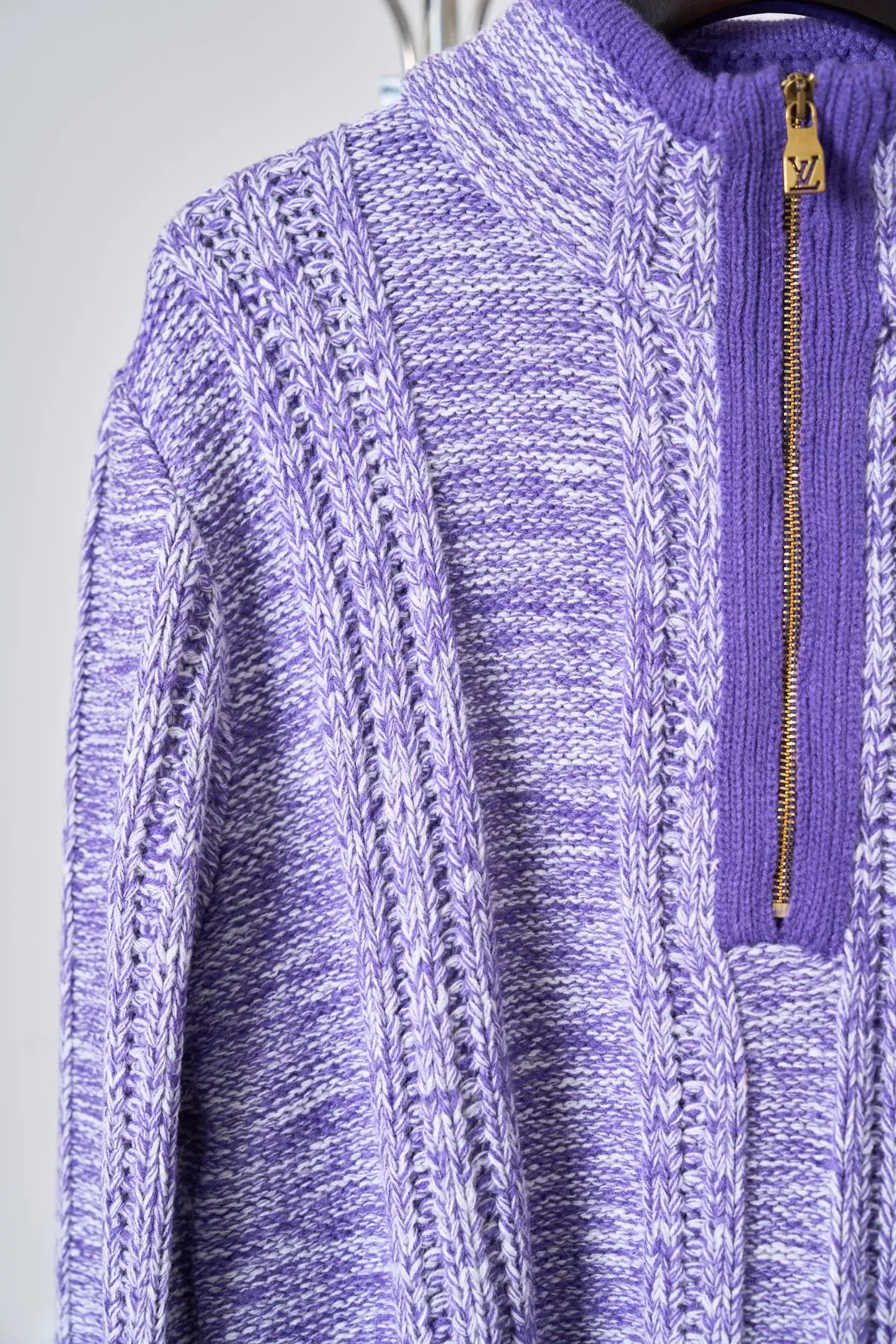 Fringed Half-Zip Cable-Knit Sweater D38519117 — view 7