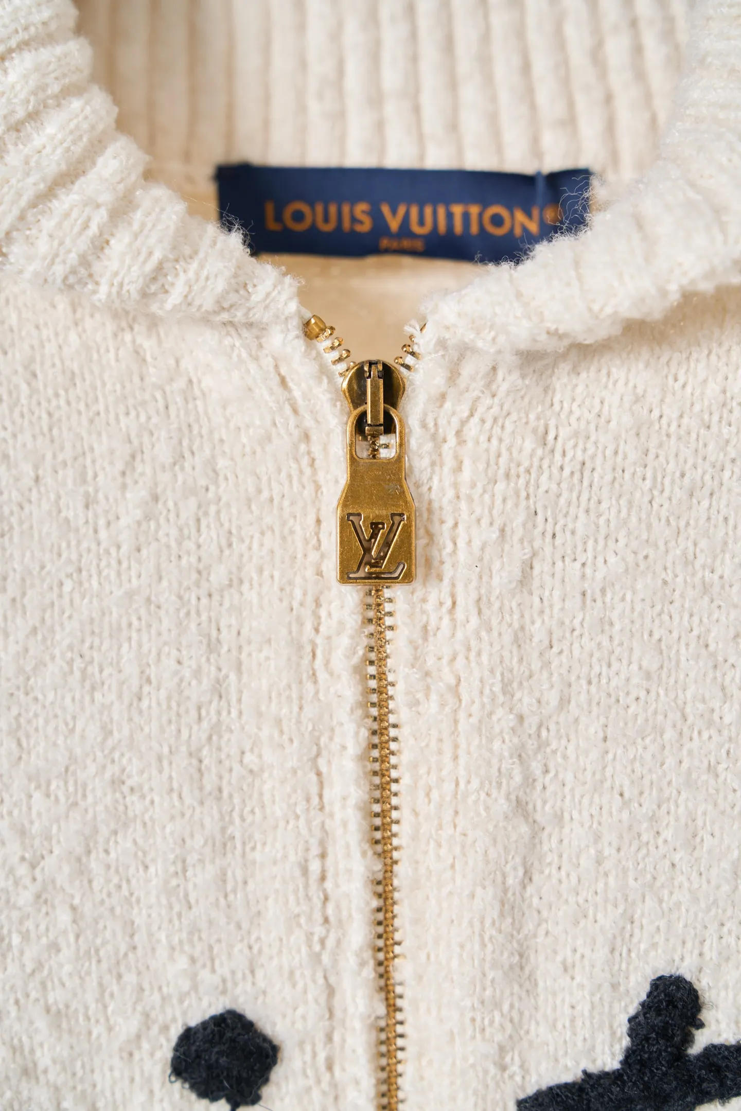 Logo Embroidered Zip-Up Wool Cardigan D38519115 — view 6