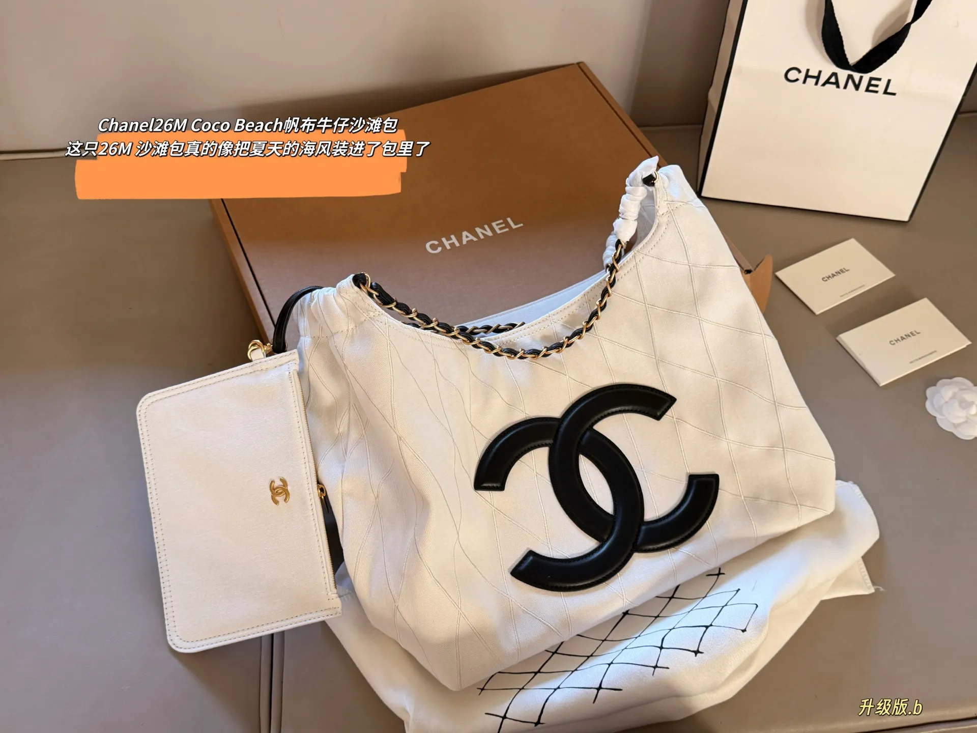 Chanel Coco Beach Quilted Tote Bag D38518329