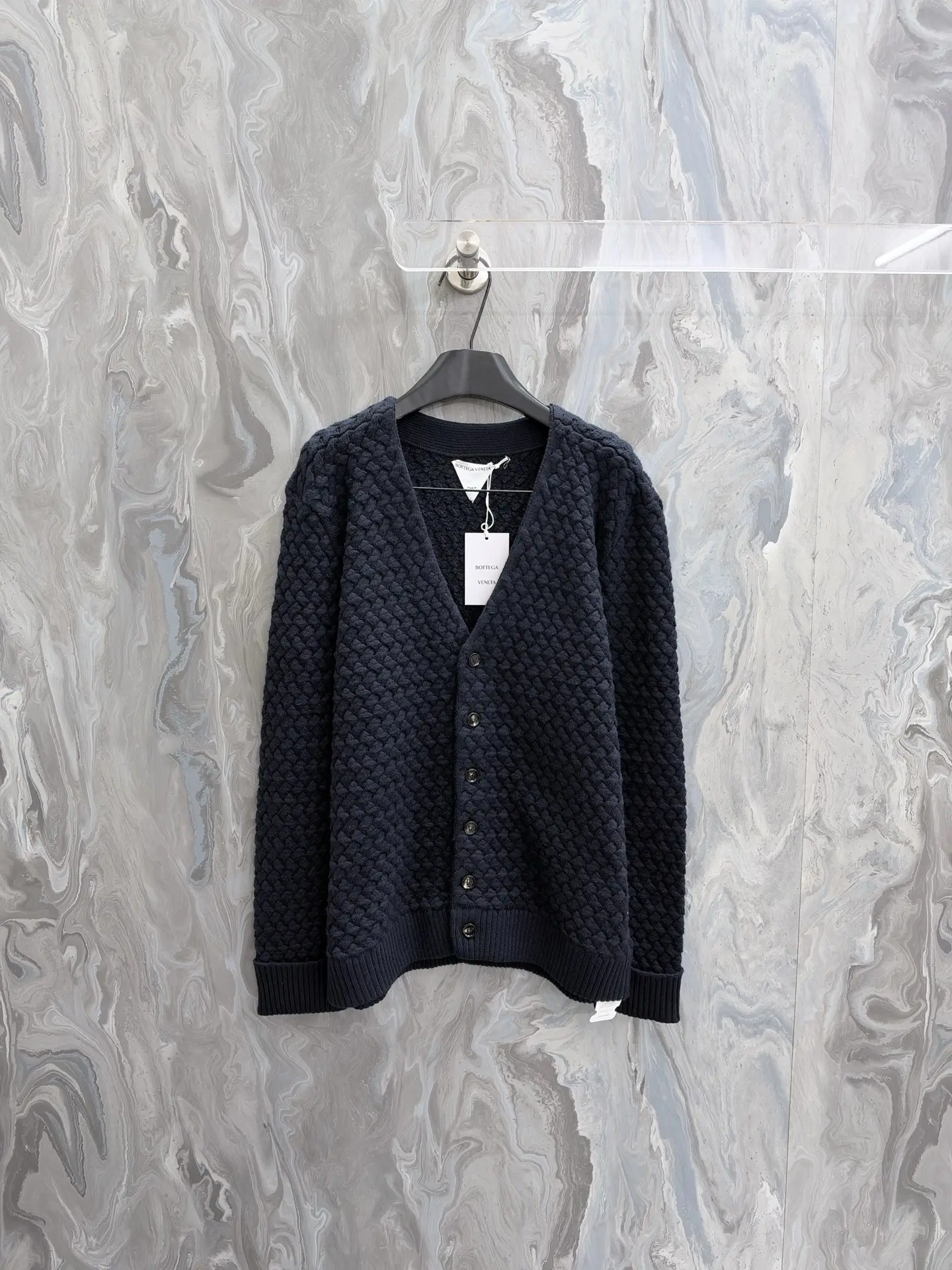 Intrecciato Textured Wool Cardigan D39019202