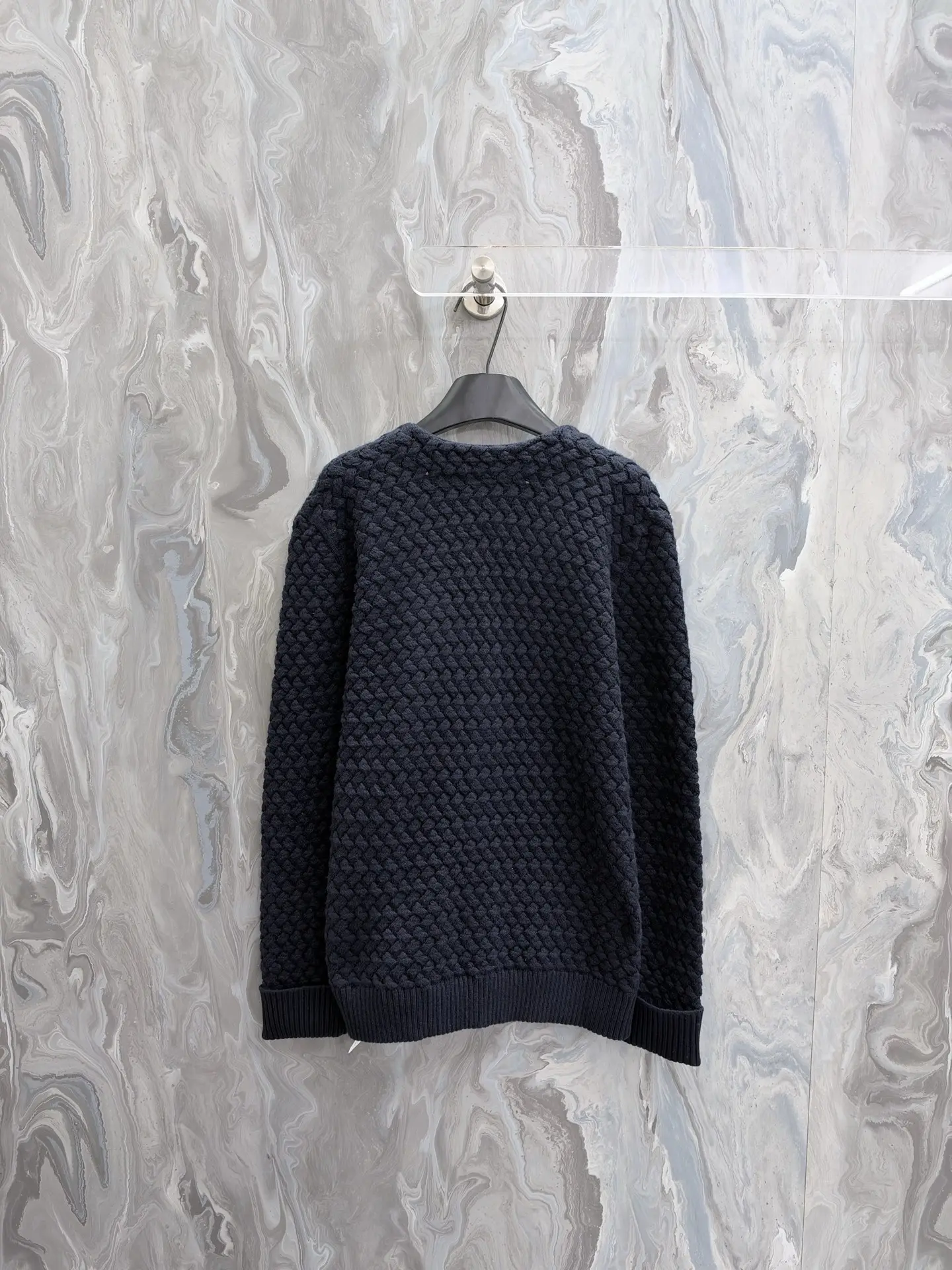 Intrecciato Textured Wool Cardigan D39019202 — view 2