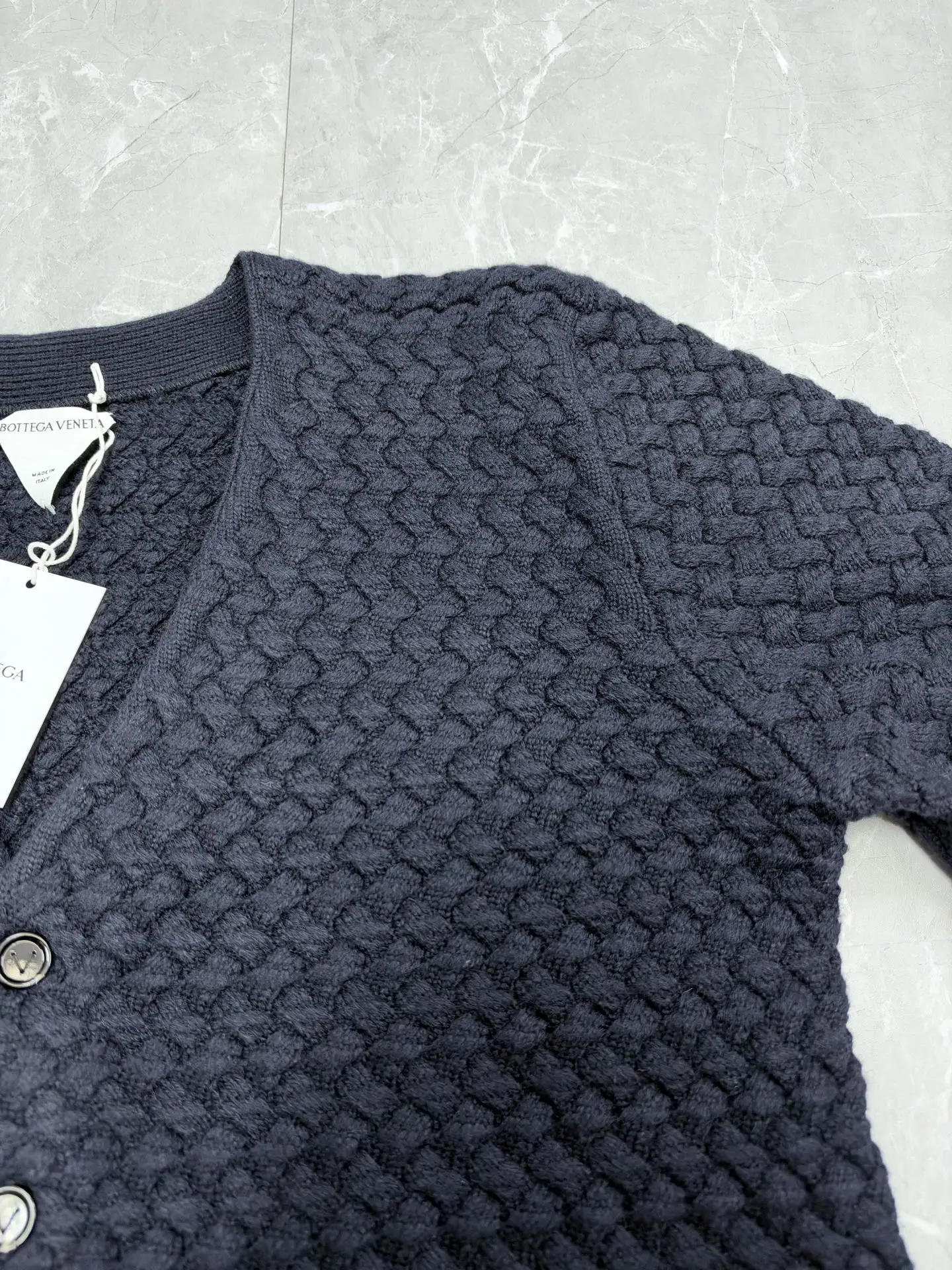 Intrecciato Textured Wool Cardigan D39019202 — view 4