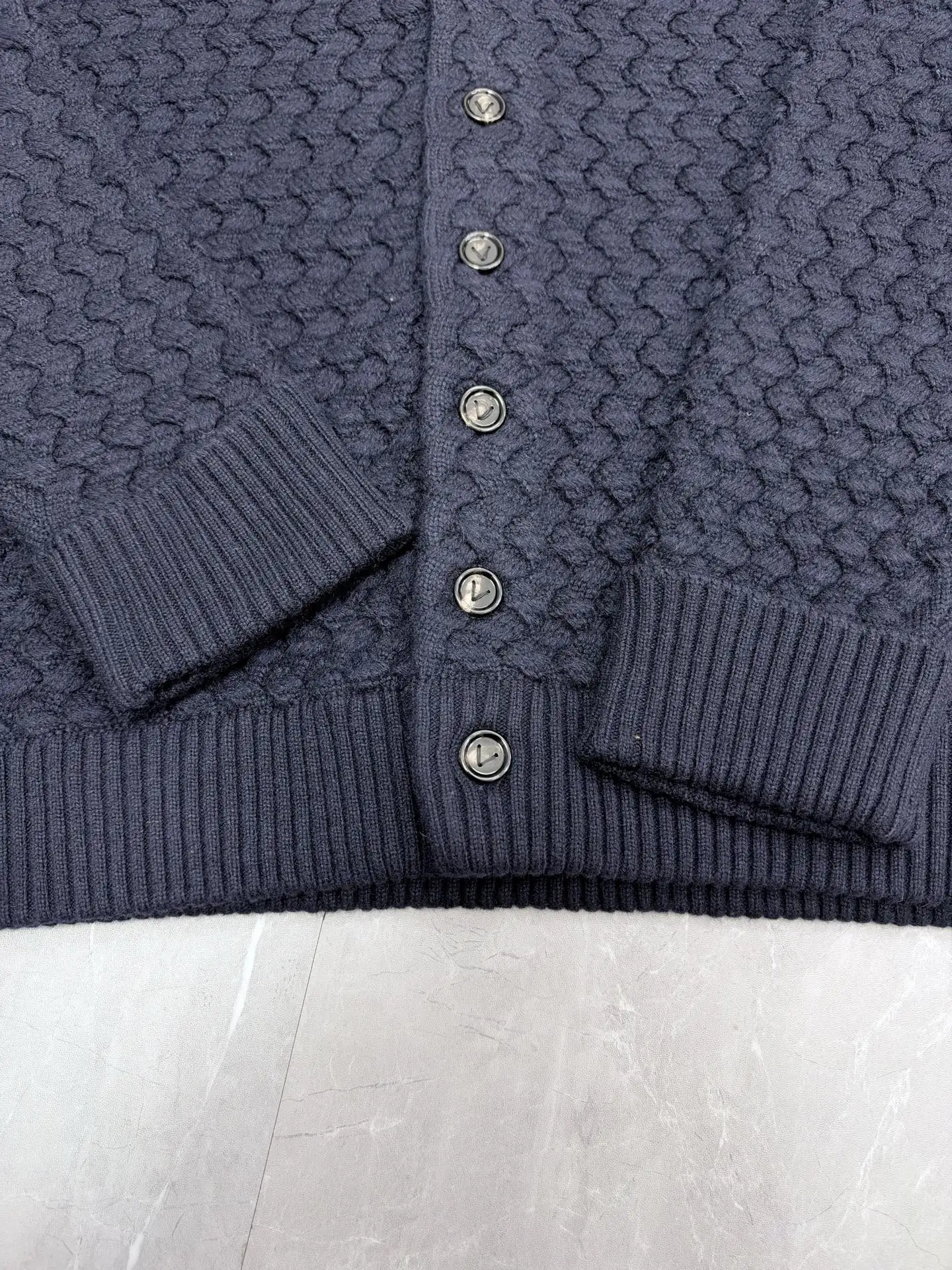Intrecciato Textured Wool Cardigan D39019202 — view 6