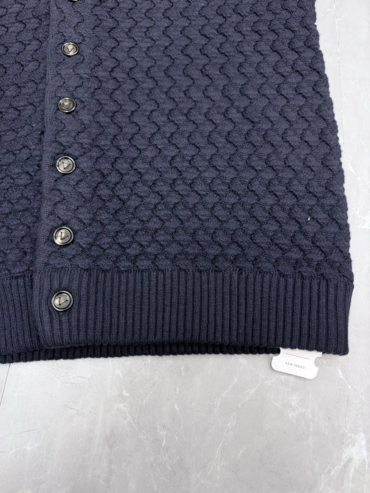 Intrecciato Textured Wool Cardigan D39019202 — view 7