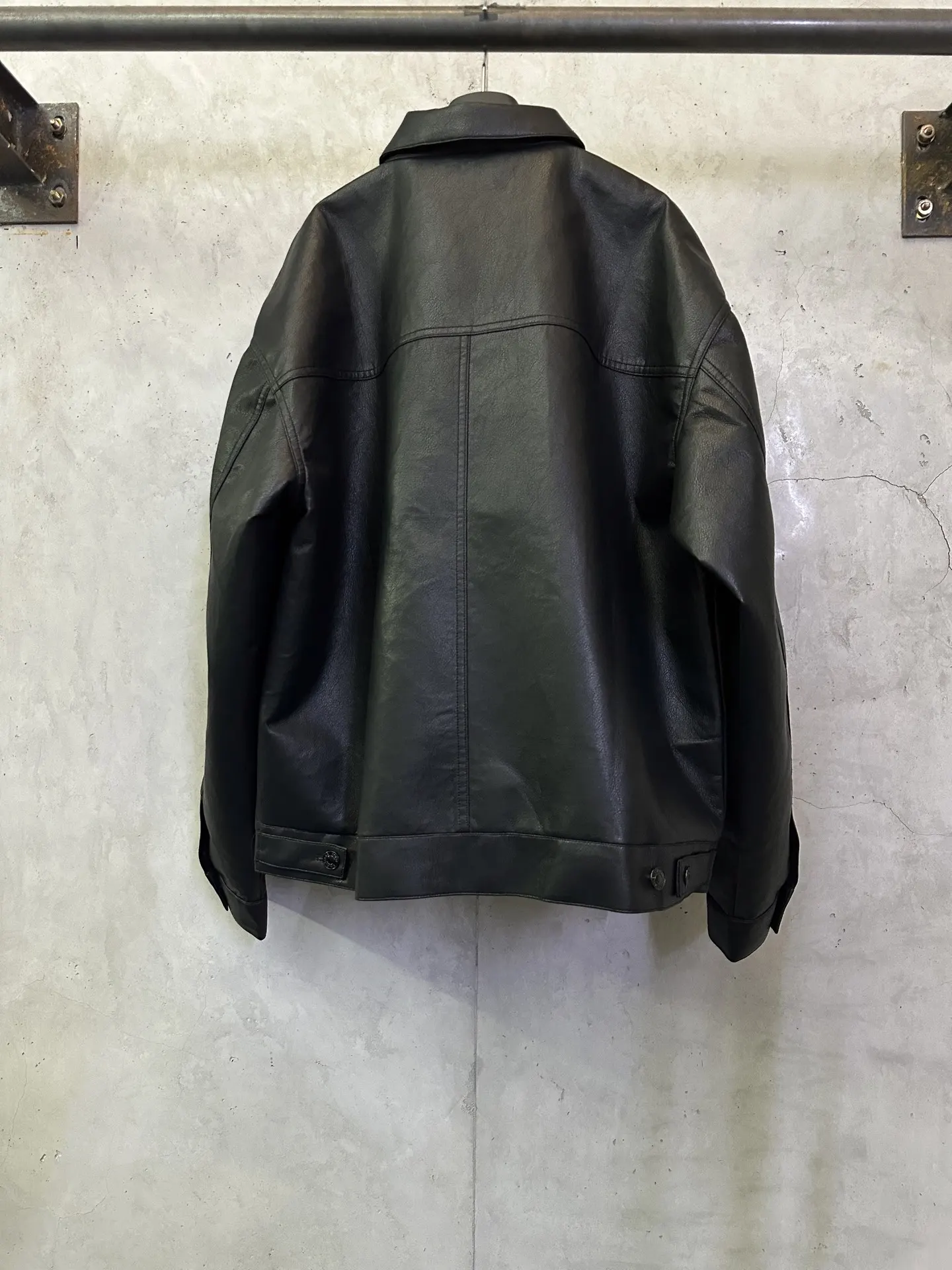 Logo-Embroidered Faux Leather Oversized Jacket D40015304 — view 2