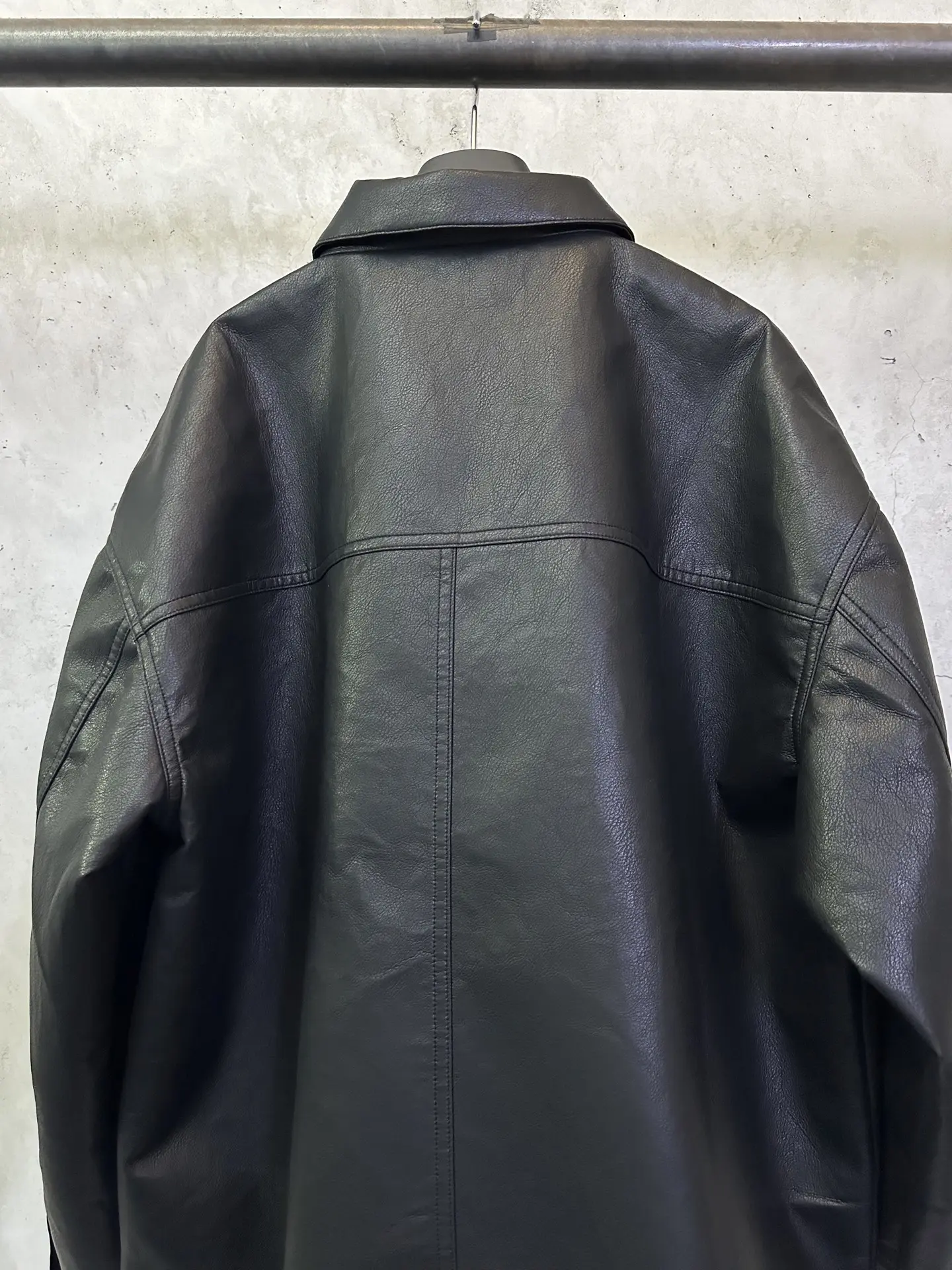 Logo-Embroidered Faux Leather Oversized Jacket D40015304 — view 5