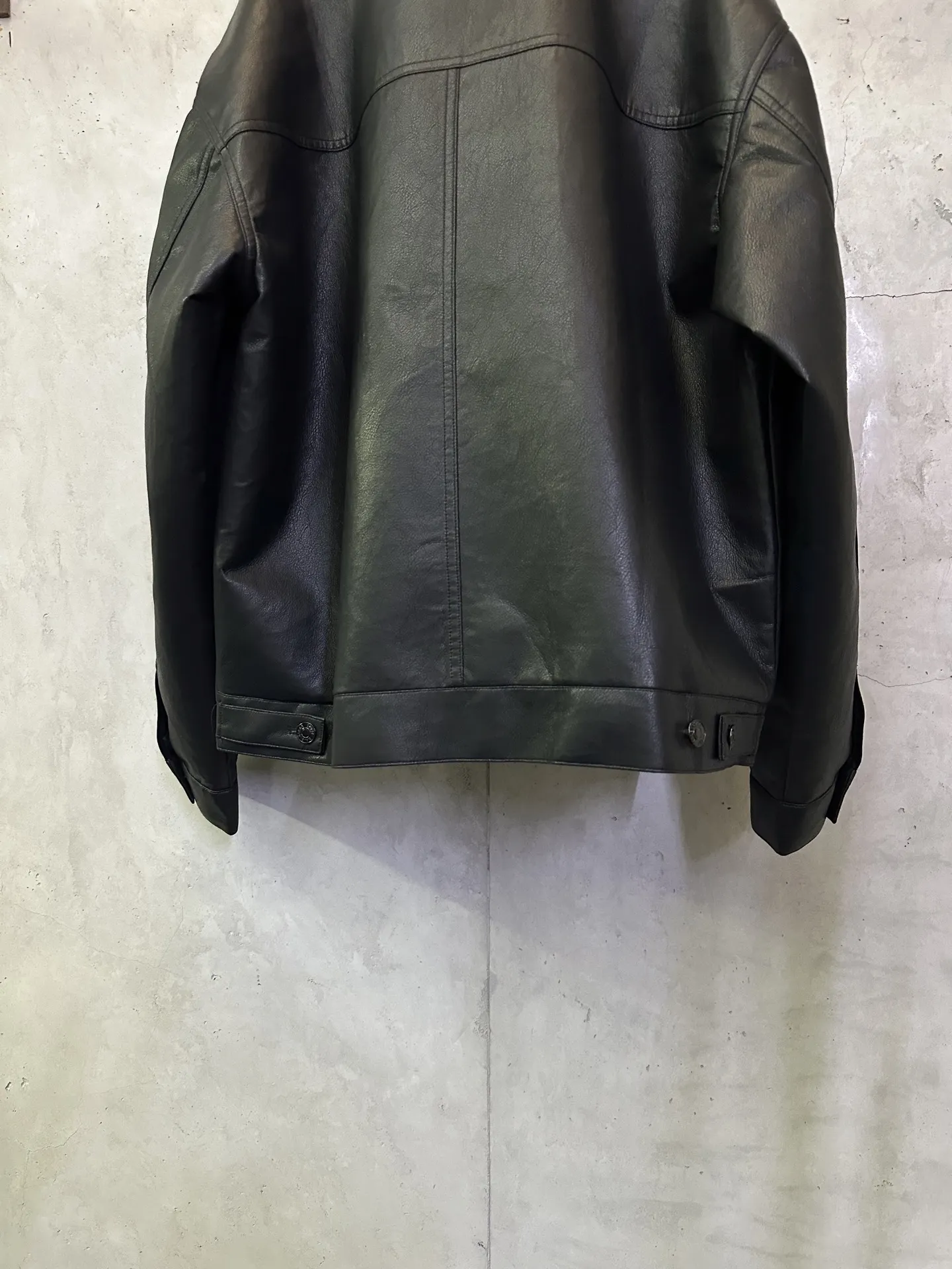 Logo-Embroidered Faux Leather Oversized Jacket D40015304 — view 6
