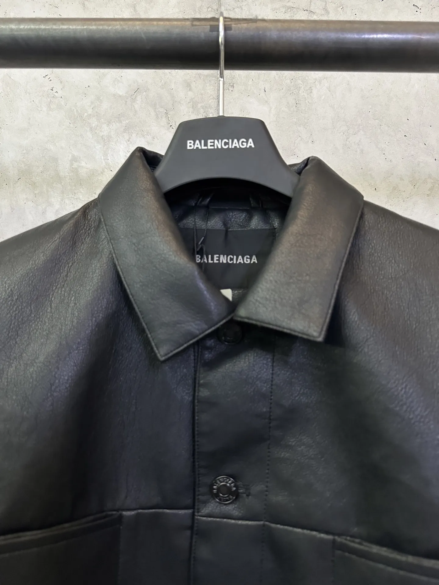 Logo-Embroidered Faux Leather Oversized Jacket D40015304 — view 7