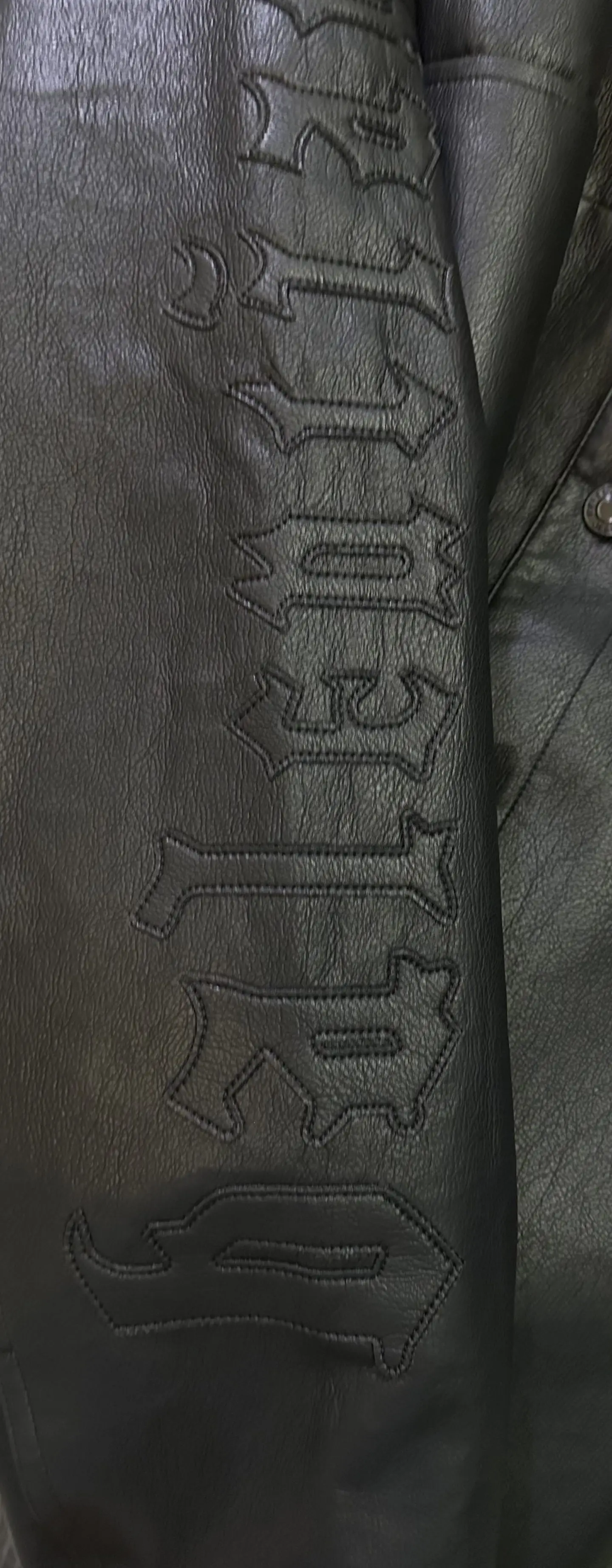 Logo-Embroidered Faux Leather Oversized Jacket D40015304 — view 8