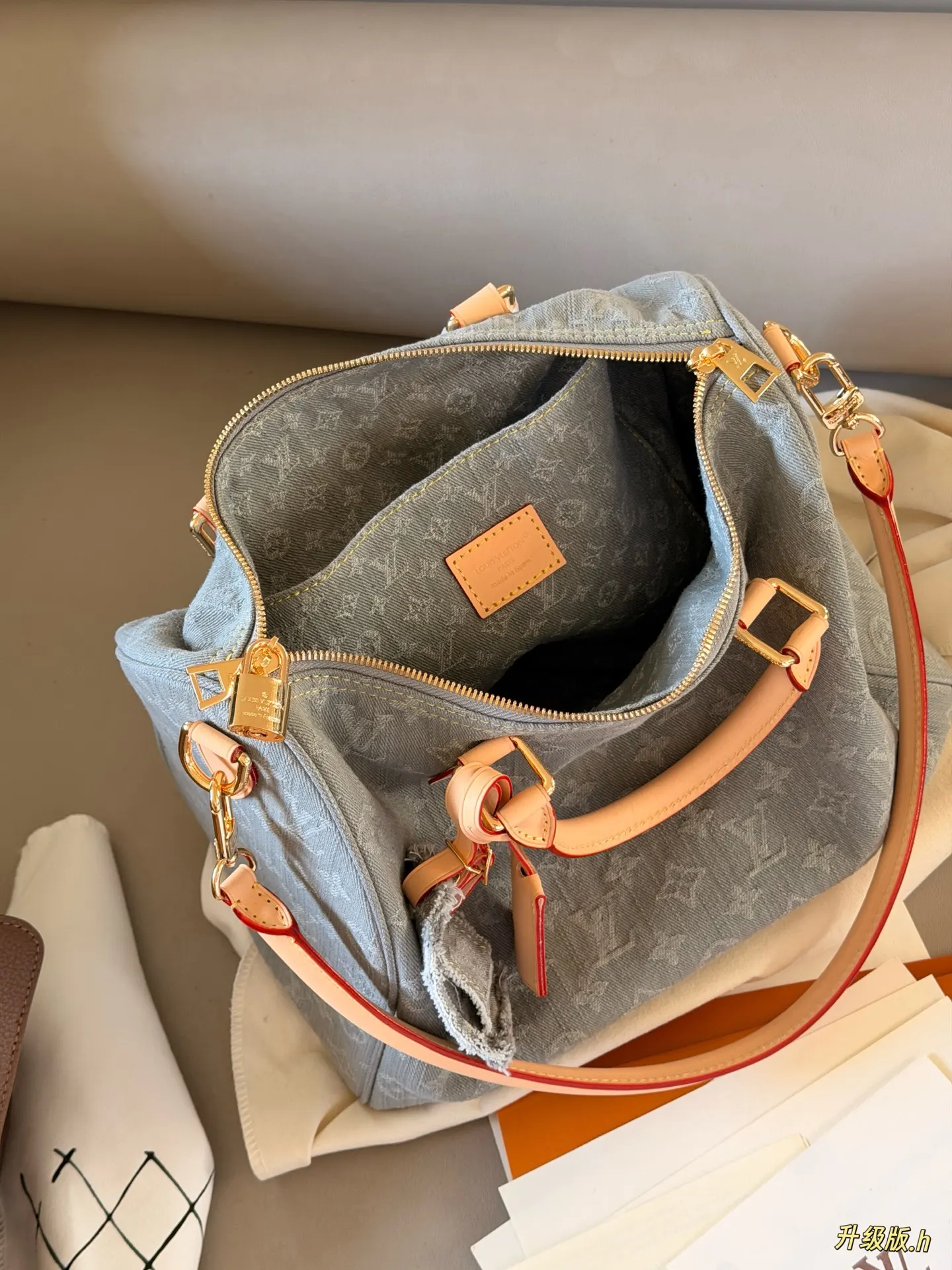 Speedy 30 Monogram Denim Shoulder Bag D41017808 — view 8