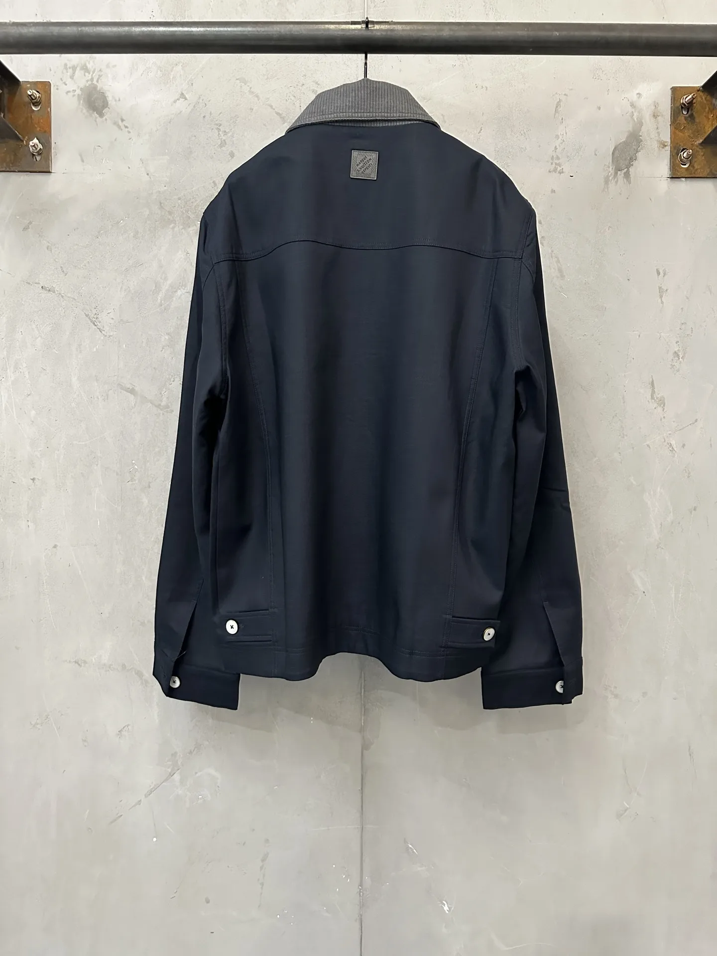 Linen-Blend Workwear Jacket with Leather Logo Patch D42022244 — view 2