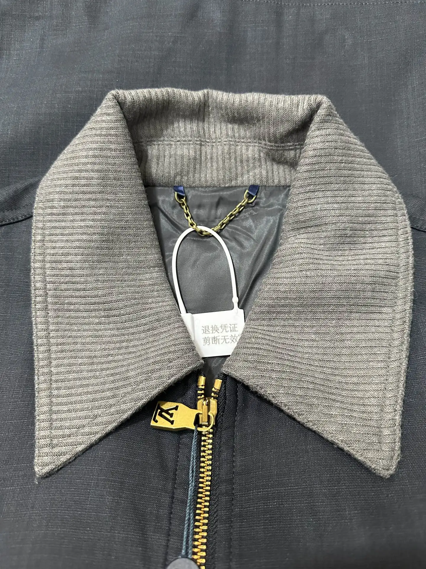 Linen-Blend Workwear Jacket with Leather Logo Patch D42022244 — view 6