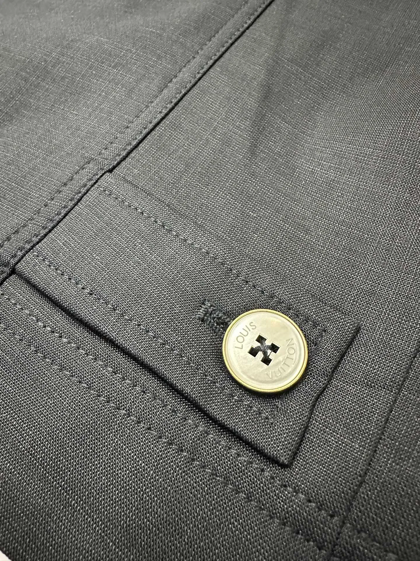 Linen-Blend Workwear Jacket with Leather Logo Patch D42022244 — view 10