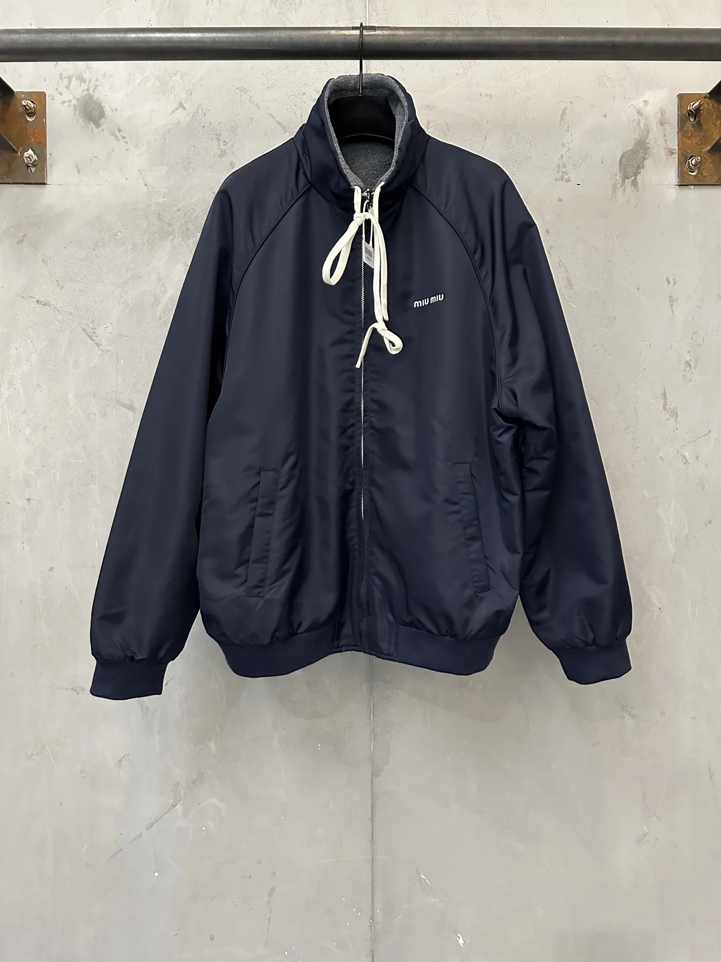 Reversible Technical Fabric and Fleece Jacket D42018944