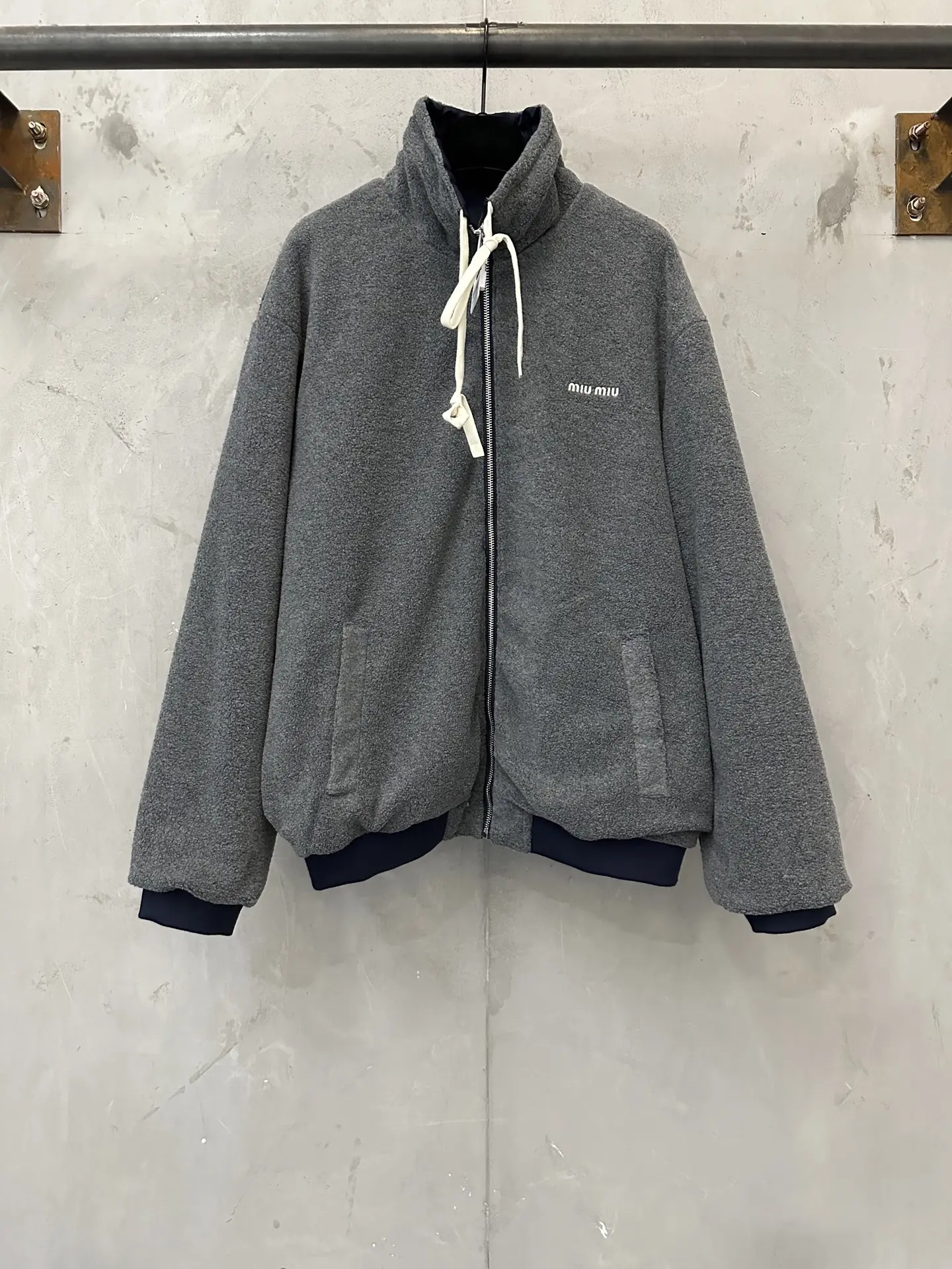 Reversible Technical Fabric and Fleece Jacket D42018944 — view 2