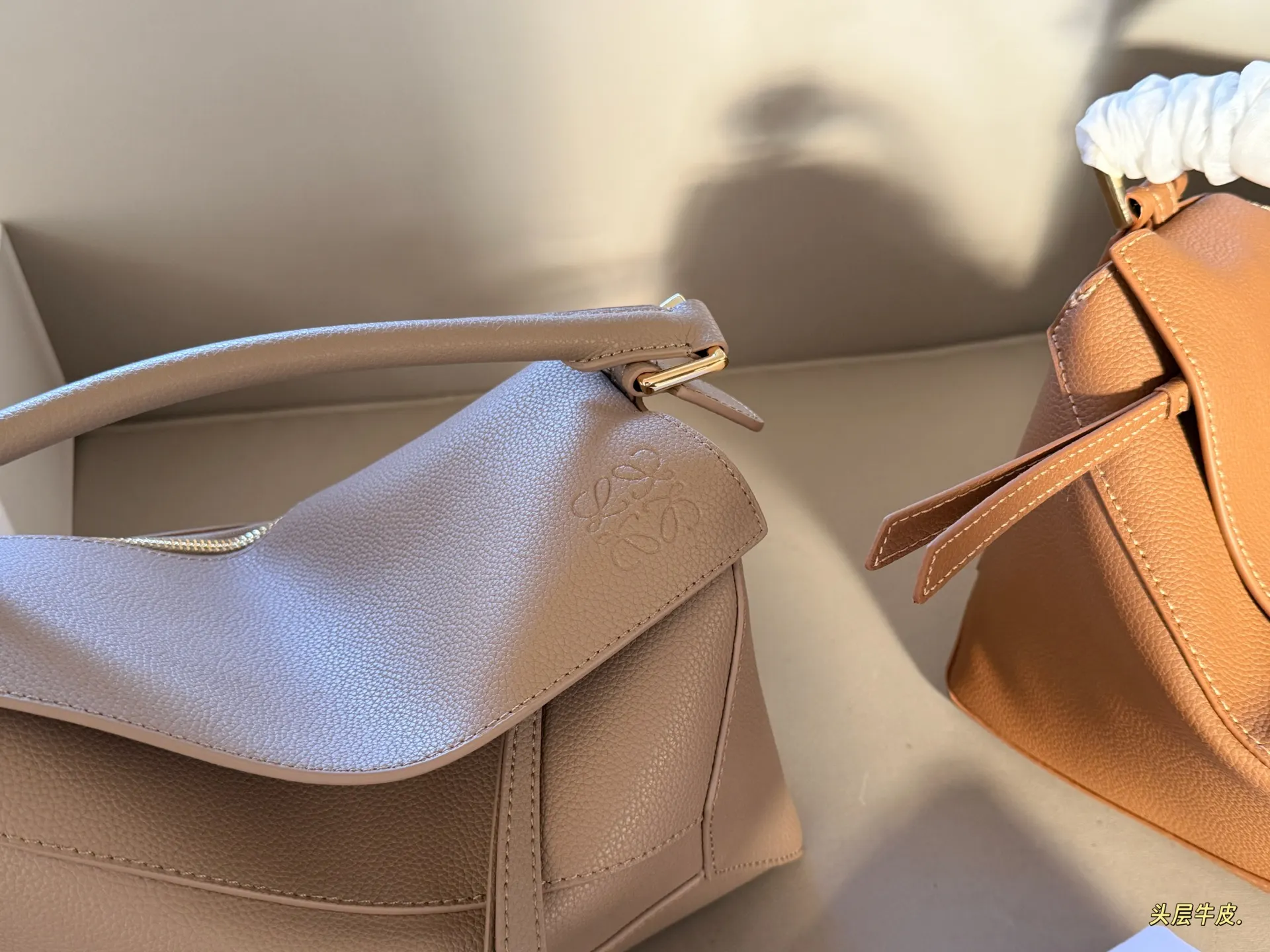 Puzzle Grained Leather Shoulder Bag D43017835 — view 3