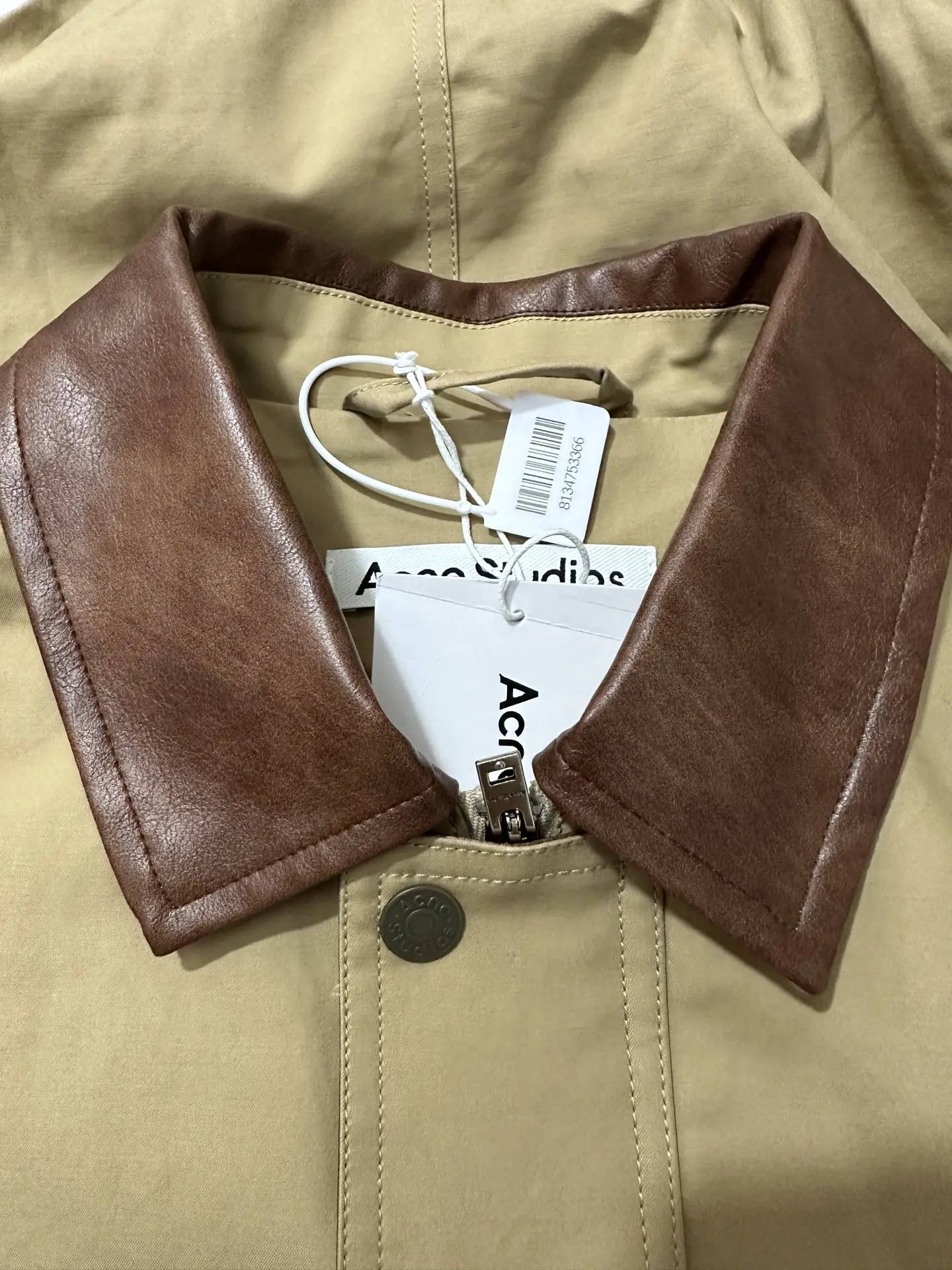 Leather-Trimmed Cotton Twill Bomber Jacket D44023142 — view 6