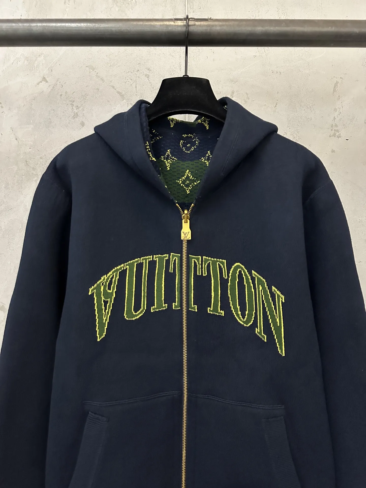 Reversible Jacquard Knit Zip-Up Hoodie D48018946 — view 5