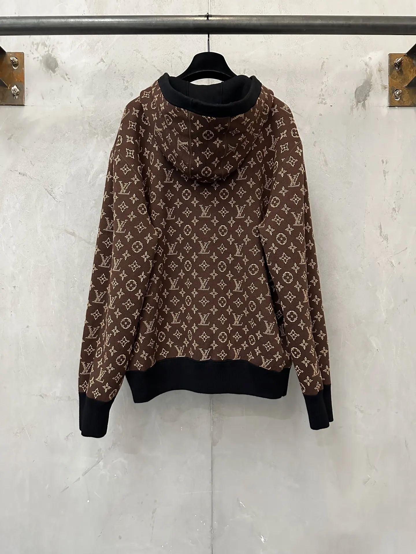 Reversible Monogram Jacquard Knit Zip-Up Hoodie D48018947 — view 3