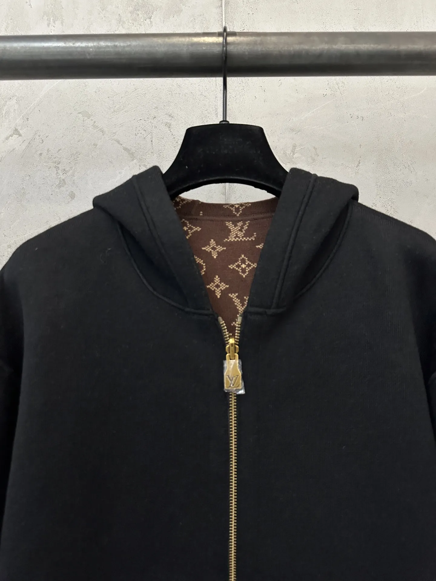 Reversible Monogram Jacquard Knit Zip-Up Hoodie D48018947 — view 6